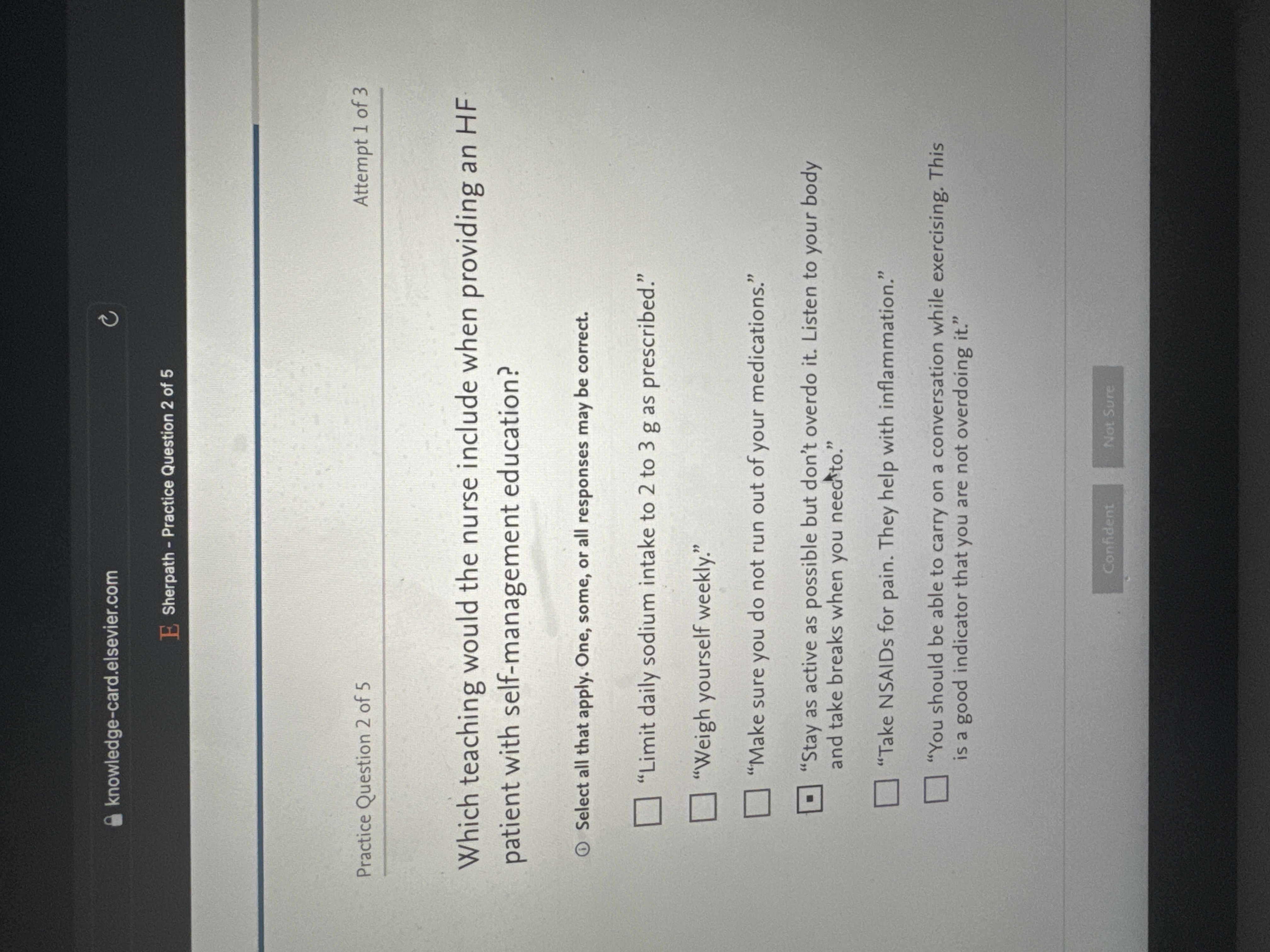 Answer knowledge-card.elsevier.com C E Sherpath -