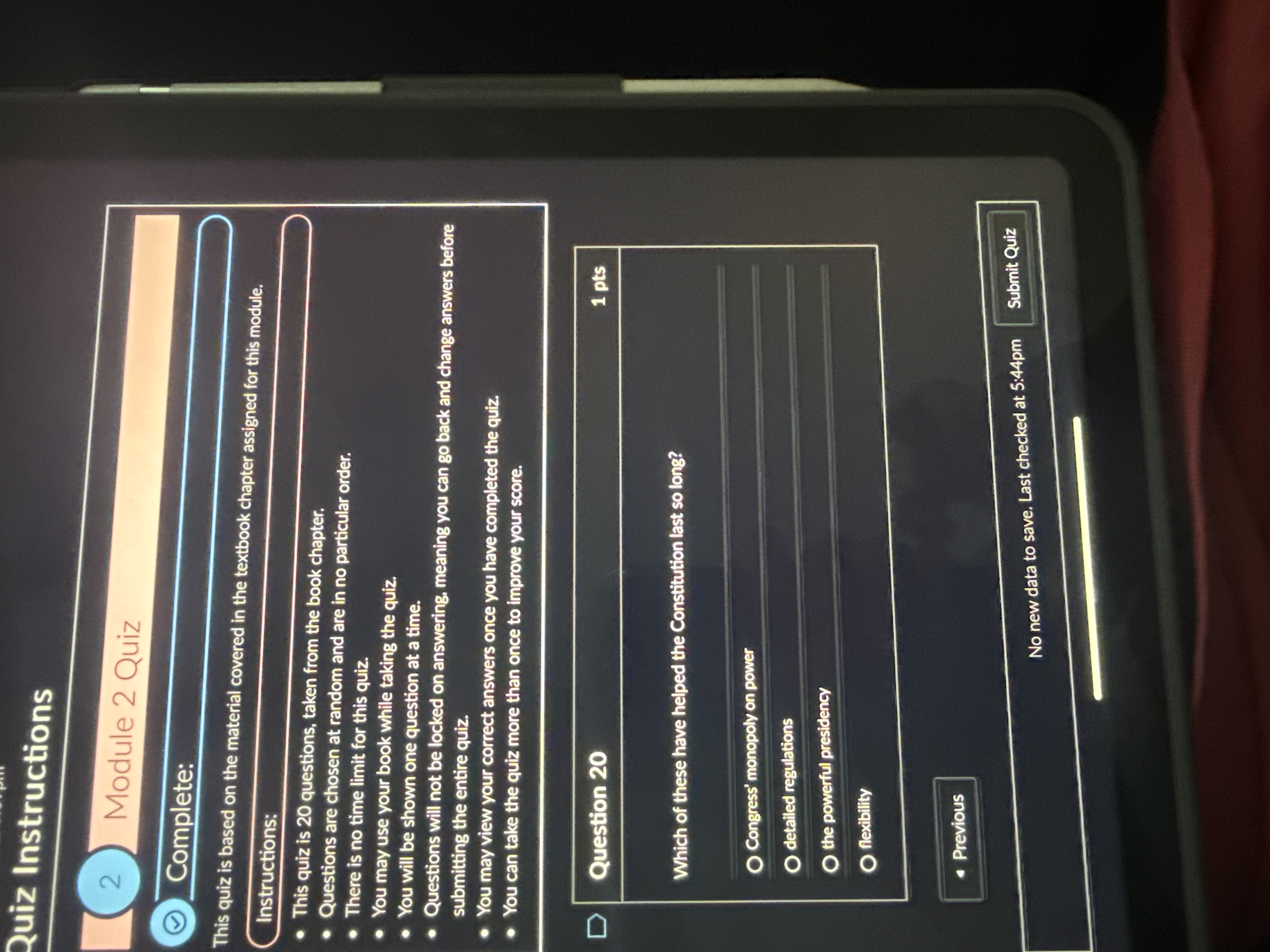 Answer Quiz Instructions 2 Module 2 Quiz