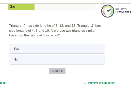 answer 3Mo SKILL LEVEL: Proficient Triangle I has