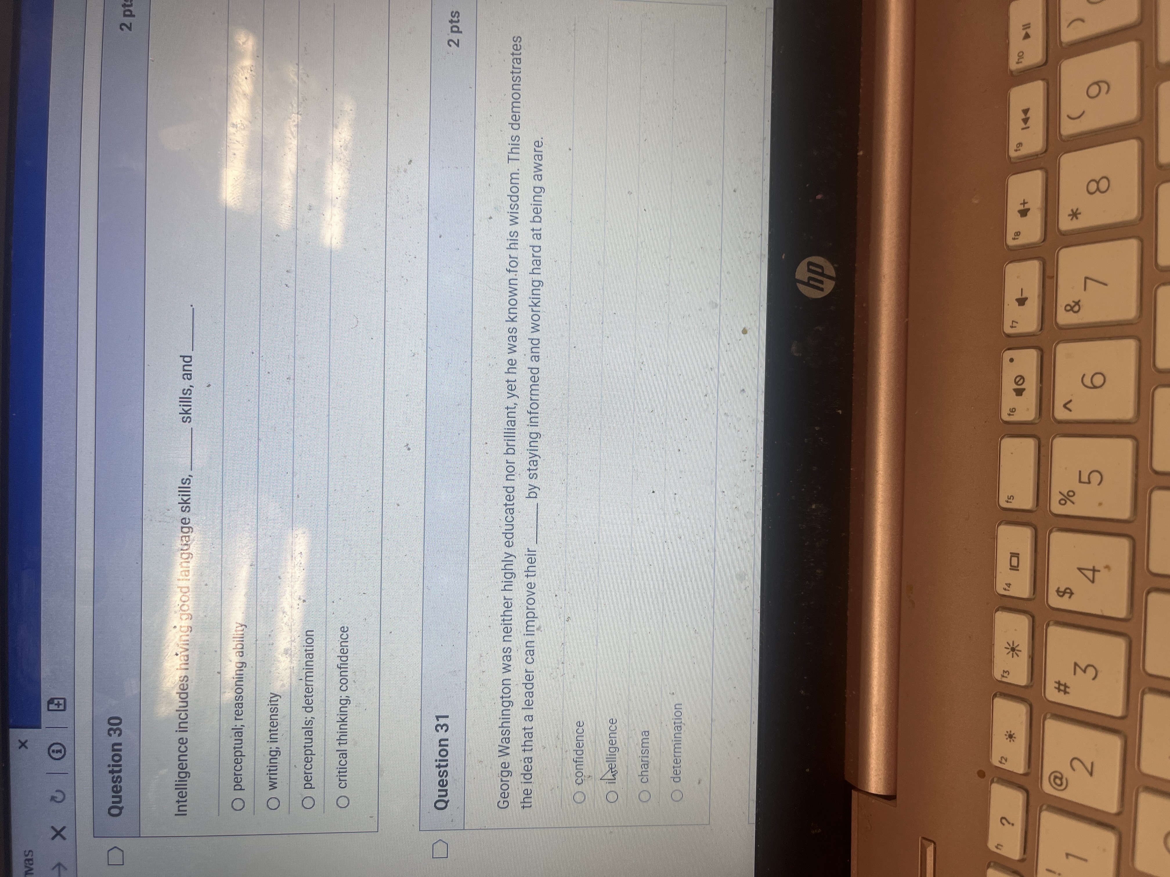 Answerr X was X U @ D Question 30 2 pt