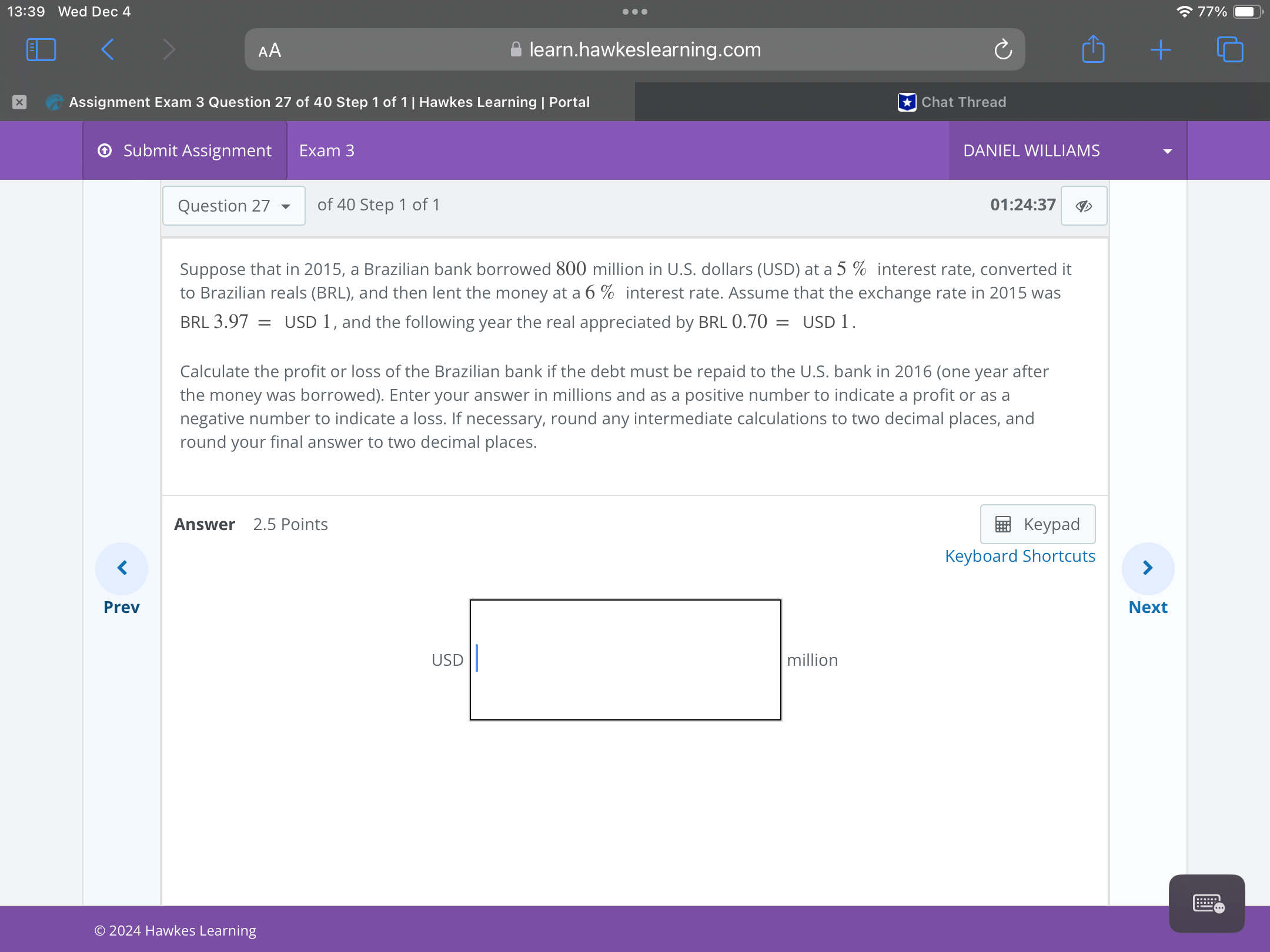 Answer 13:39 Wed Dec 4 . . . - 77% O AA