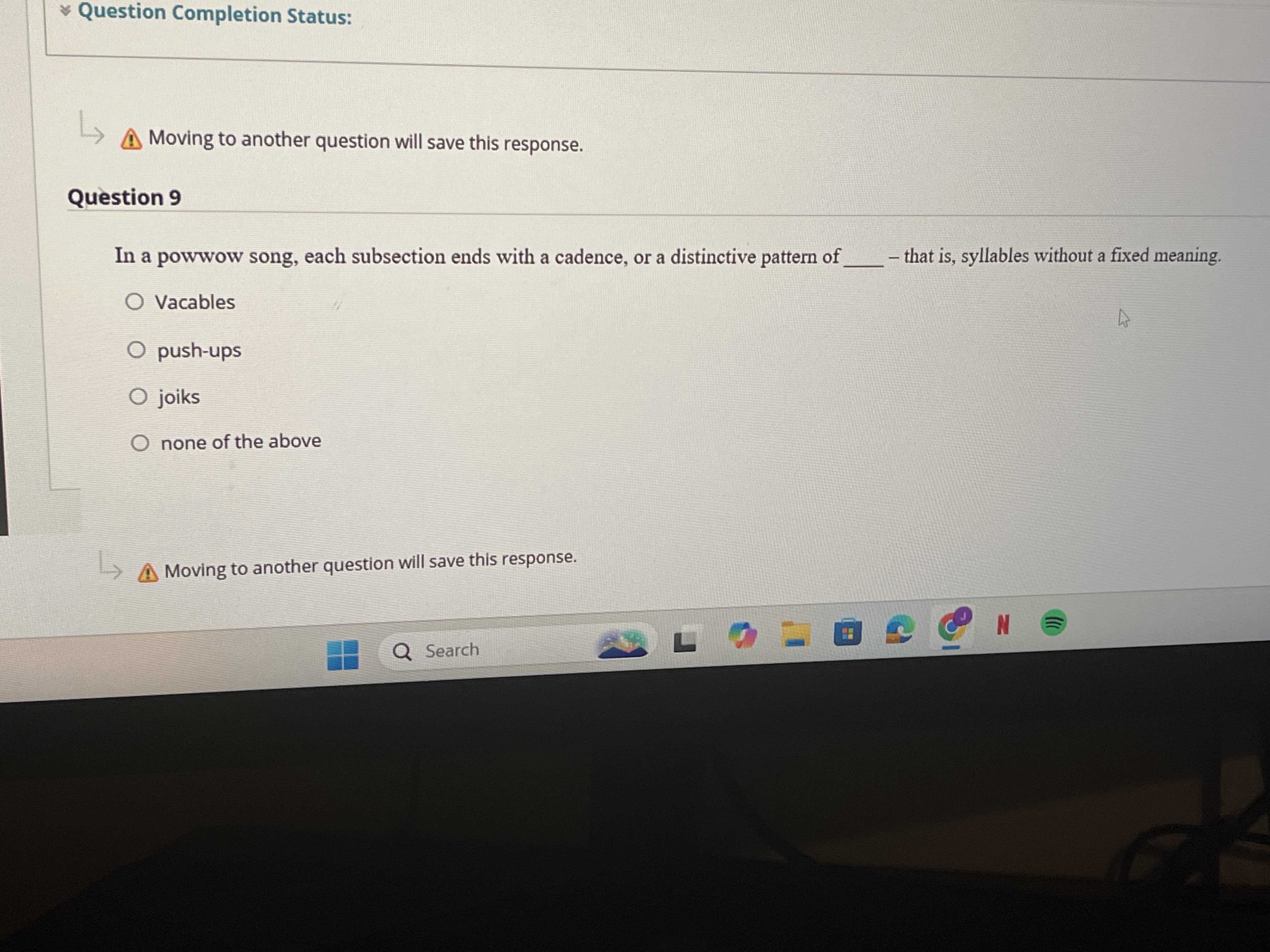 Answer Question Completion Status: A\\ Moving to