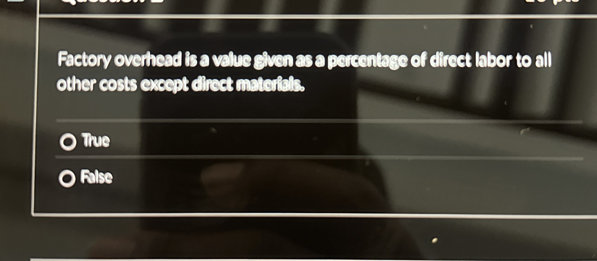 Factory overhead is a value eiven as a percentage