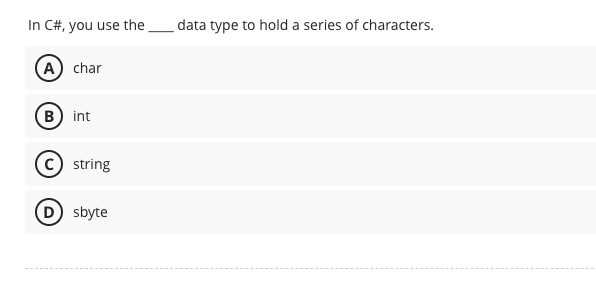 answer carefully without any mistakes In C#, you