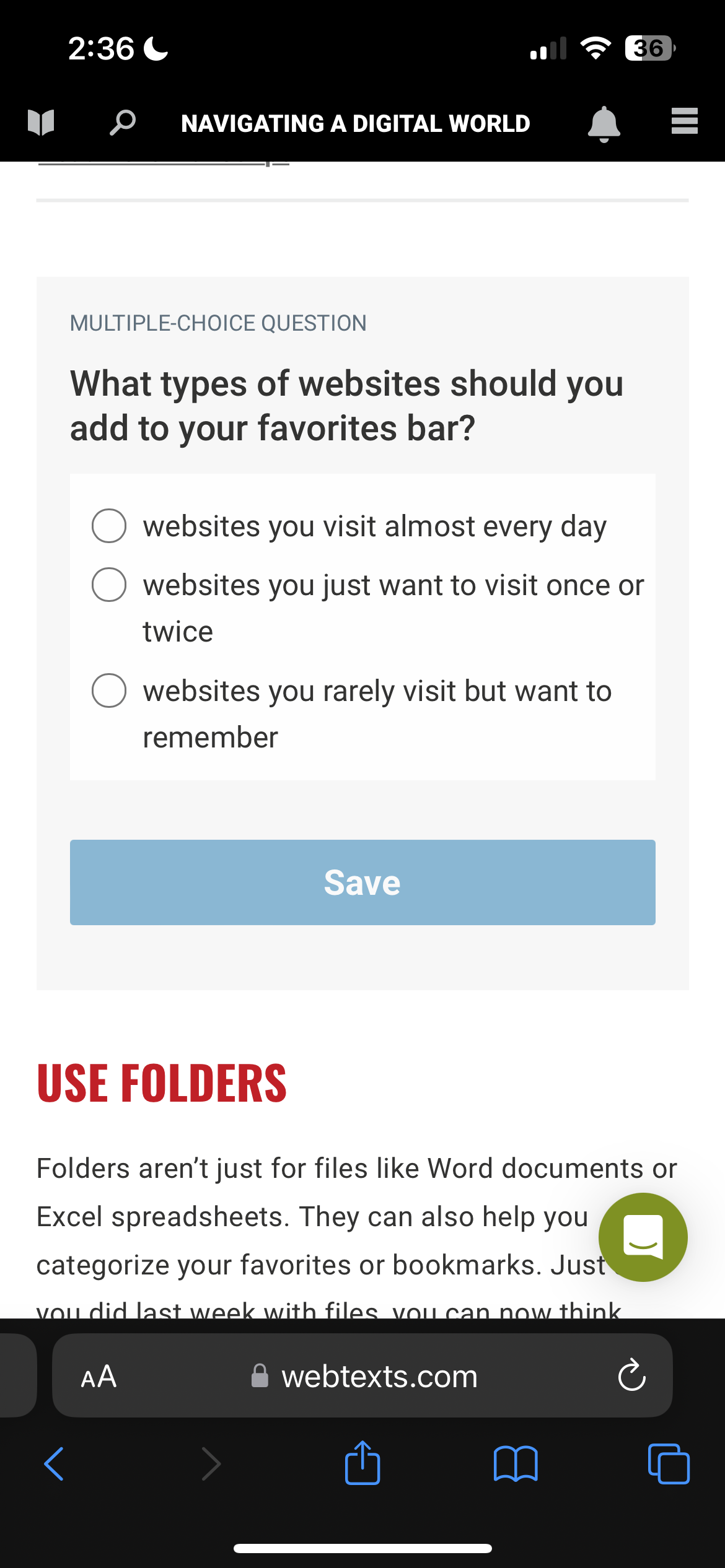 Answer R Y LT L NAVIGATING A DIGITAL WORLD