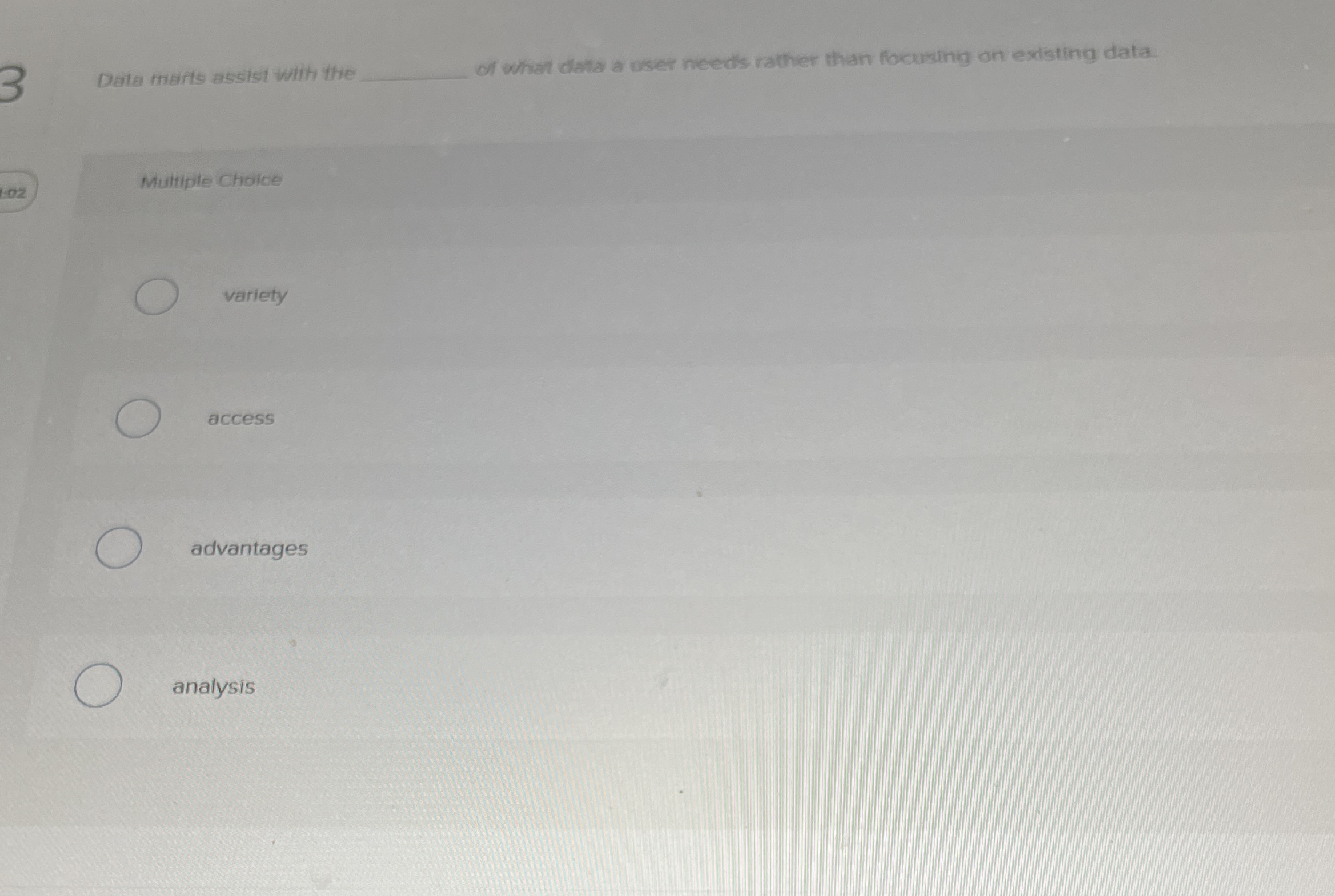 Dala maits assist with the of what data a user