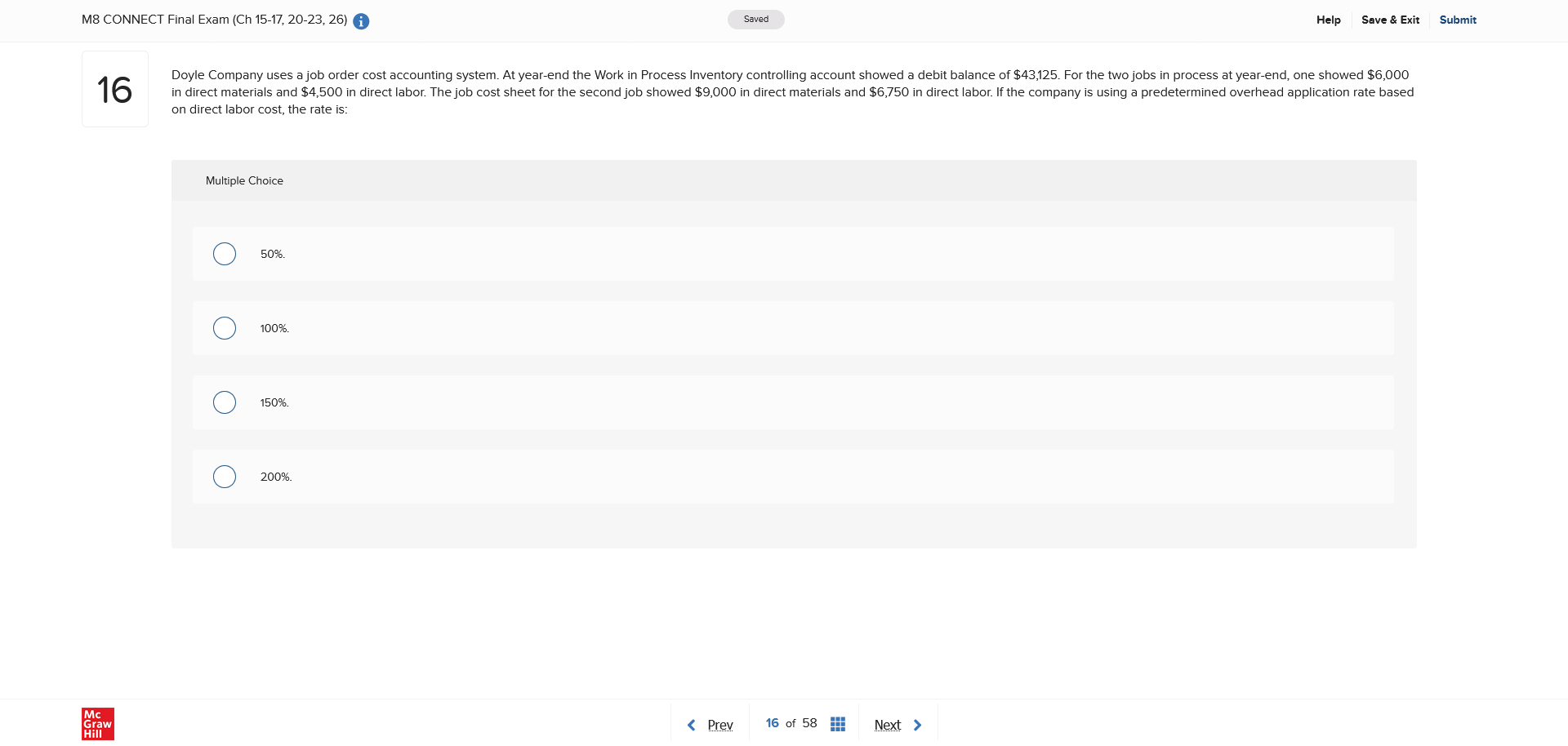 answer M8 CONNECT Final Exam (Ch 15-17, 20-23,