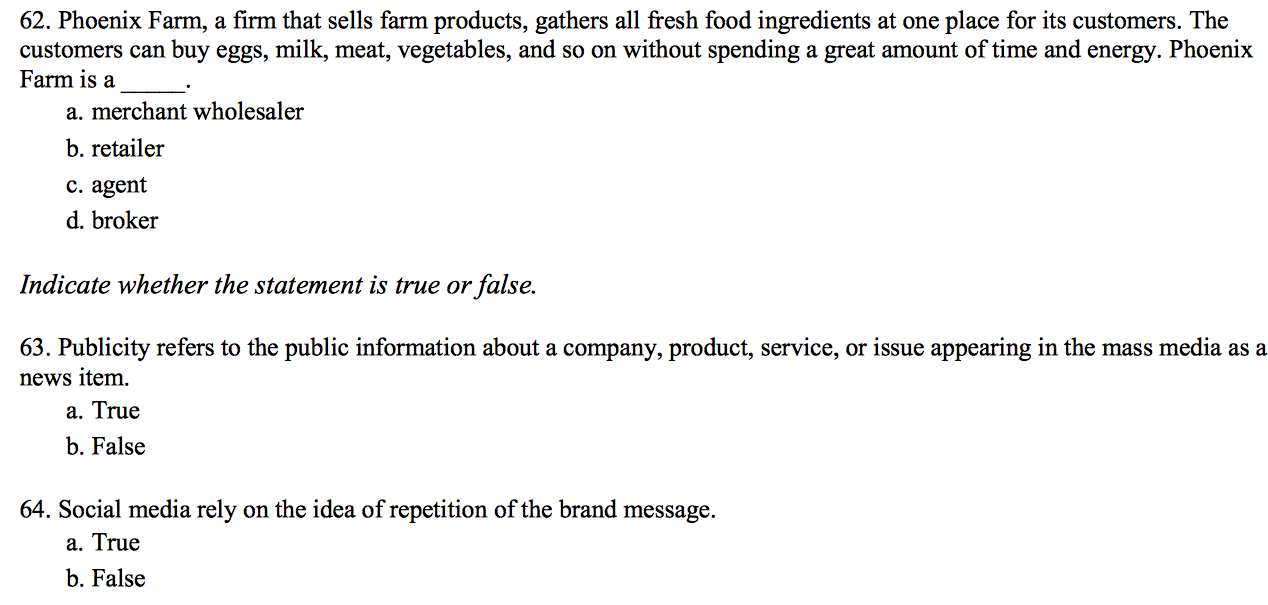 This some marketing question i need help. please