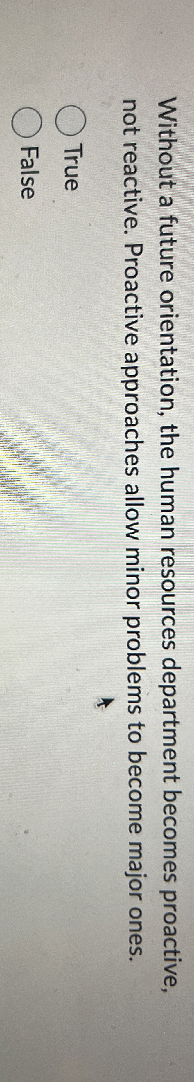 Without a future orientation, the human resources