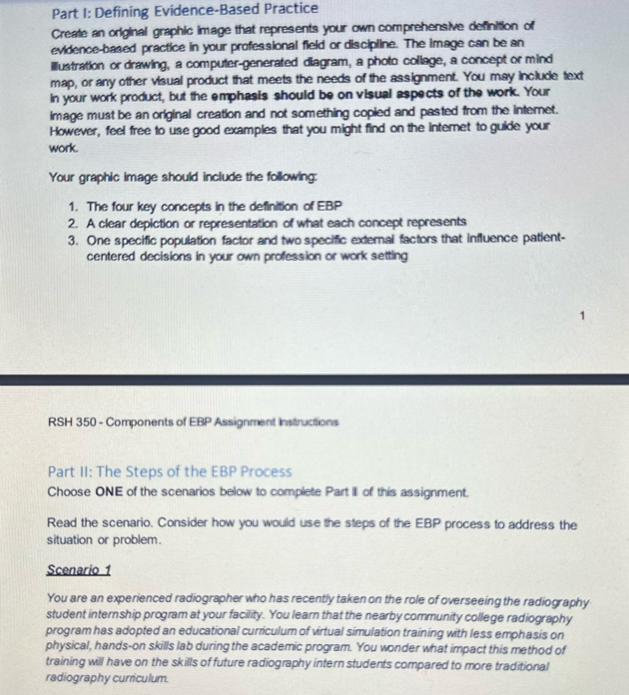 Part 1: Defining Evidence-Based Practice Create