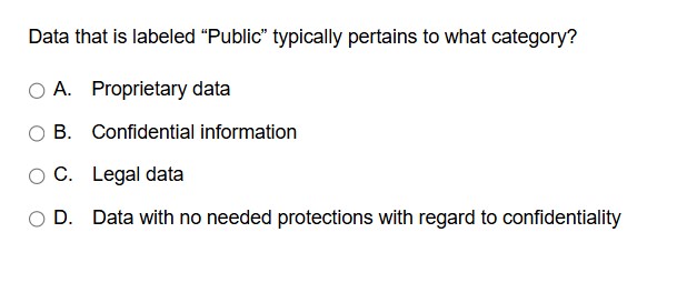 answer Data that is labeled \"Public\" typically