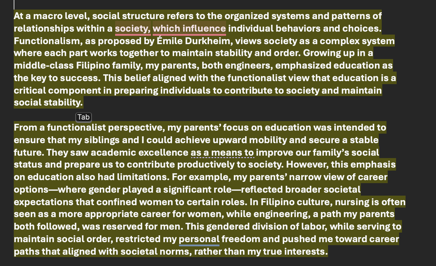 paraphrase and humanize At a macro level, social