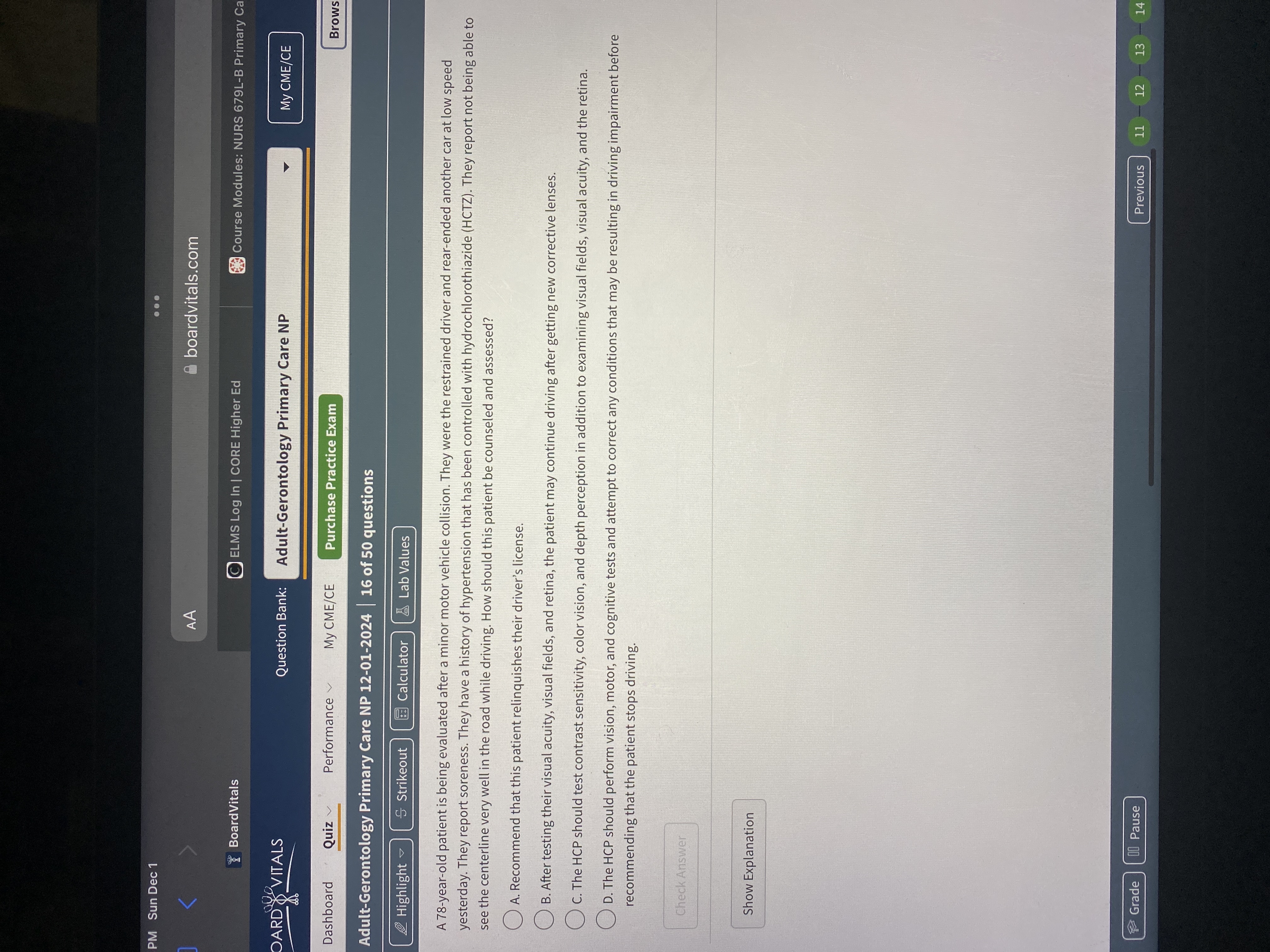 Answer PM Sun Dec 1 ... K AA boardvitals.com