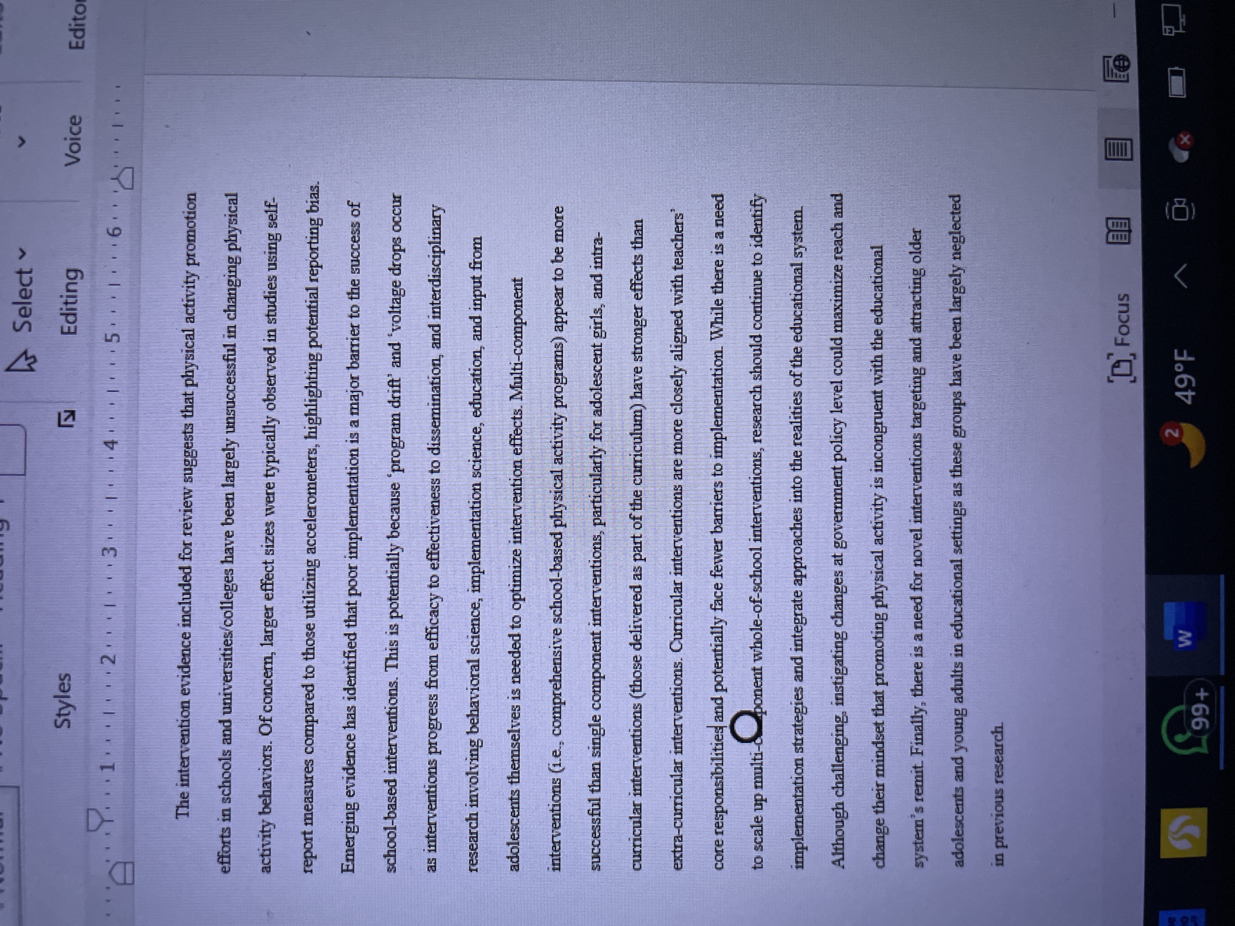 Paraphrase Select v Styles Editing Voice Edito 5