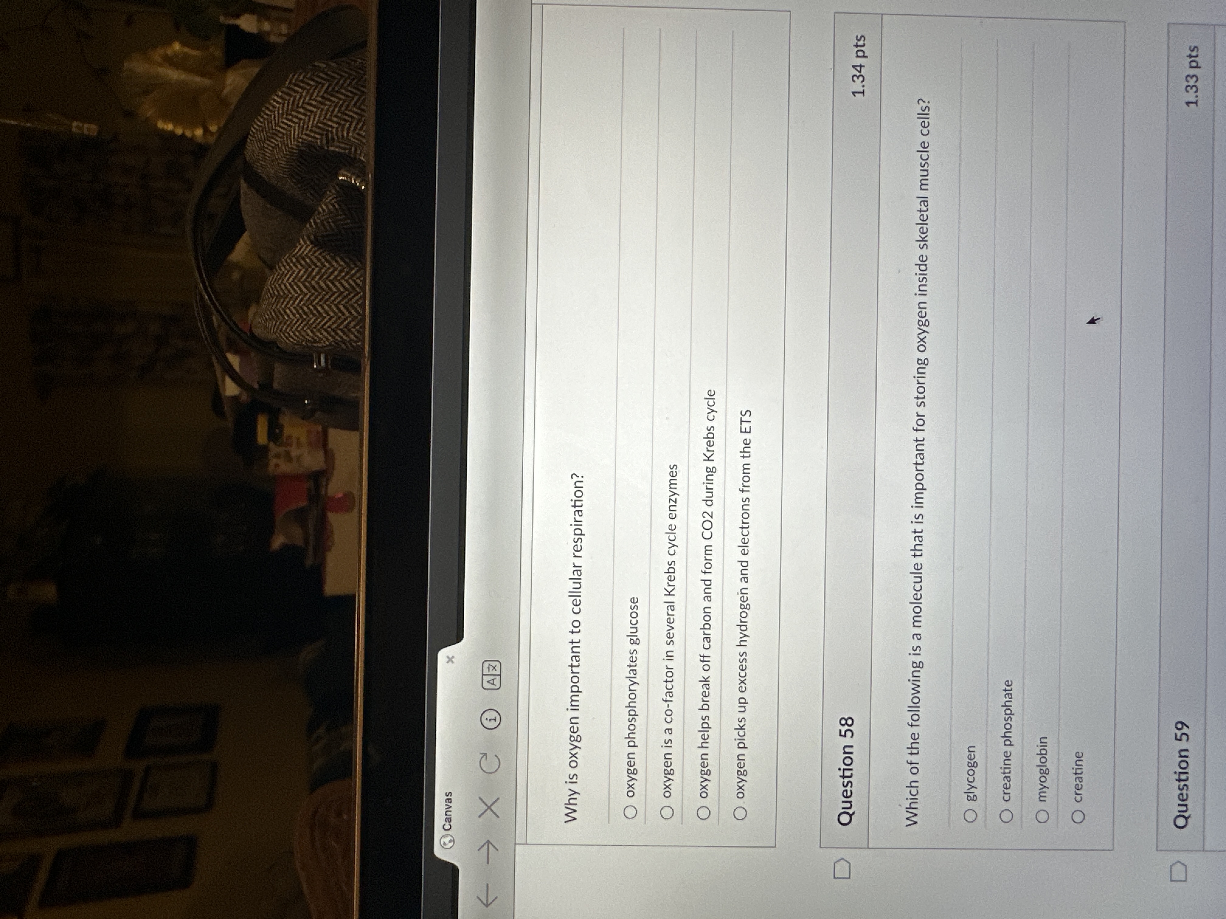 Answer Canvas X < - X C 1 AZ Why is oxygen