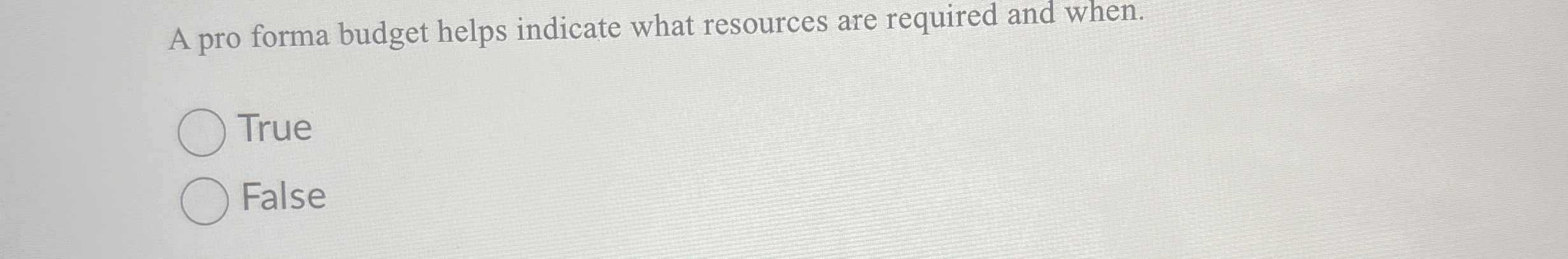 A pro forma budget helps indicate what resources