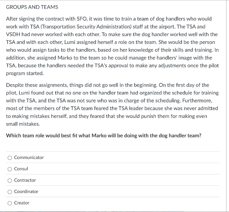 answer GROUPS AND TEAMS After signing the