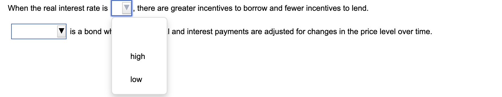 answer When the real interest rate is | vi there