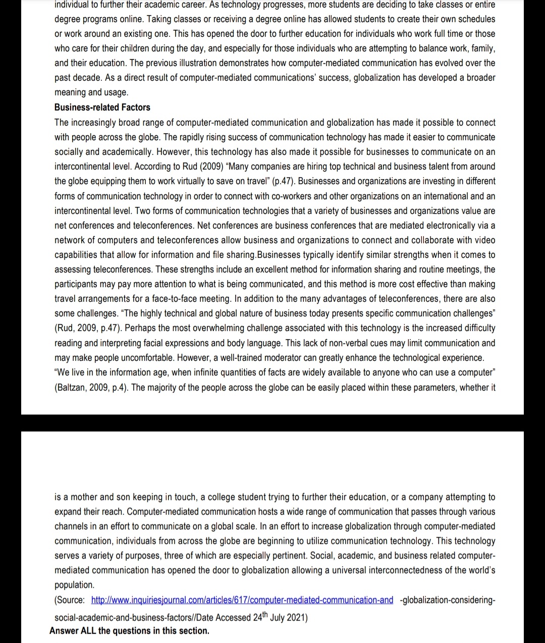 SECTION A [100 Marks] Computer-Mediated