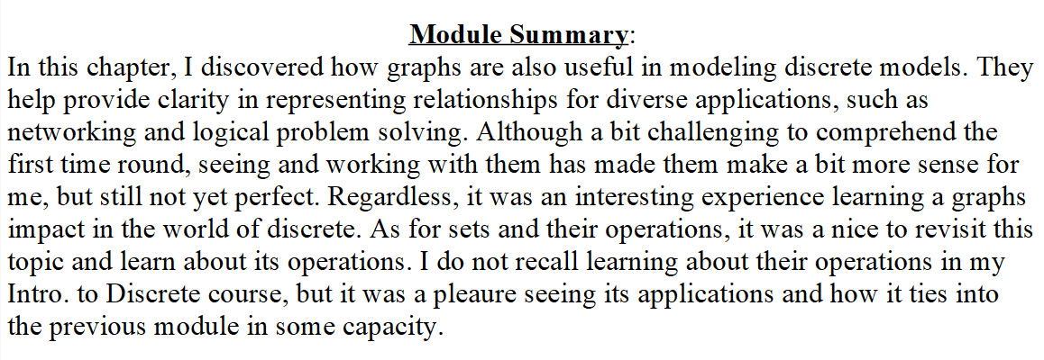 How to answer to this post Module Summary: In