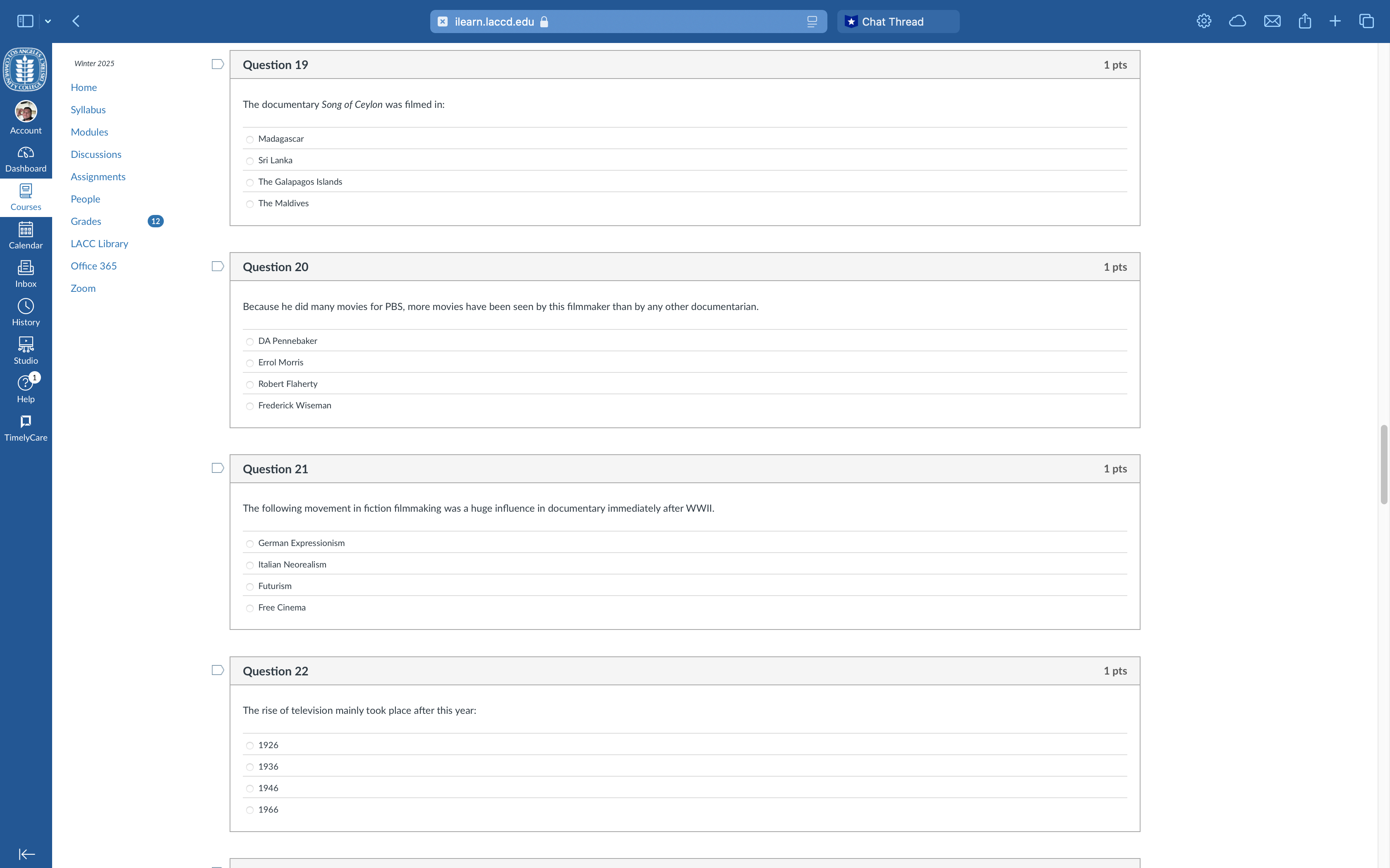 answer x ilearn.laccd.edu *Chat Thread + Winter