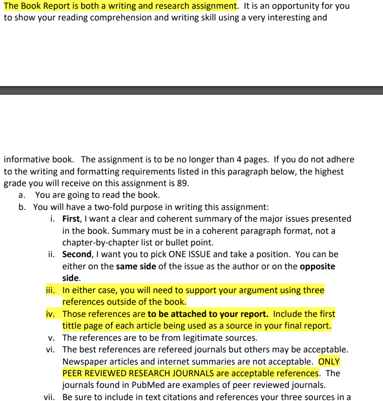 vii. Be sure to include in text citations and