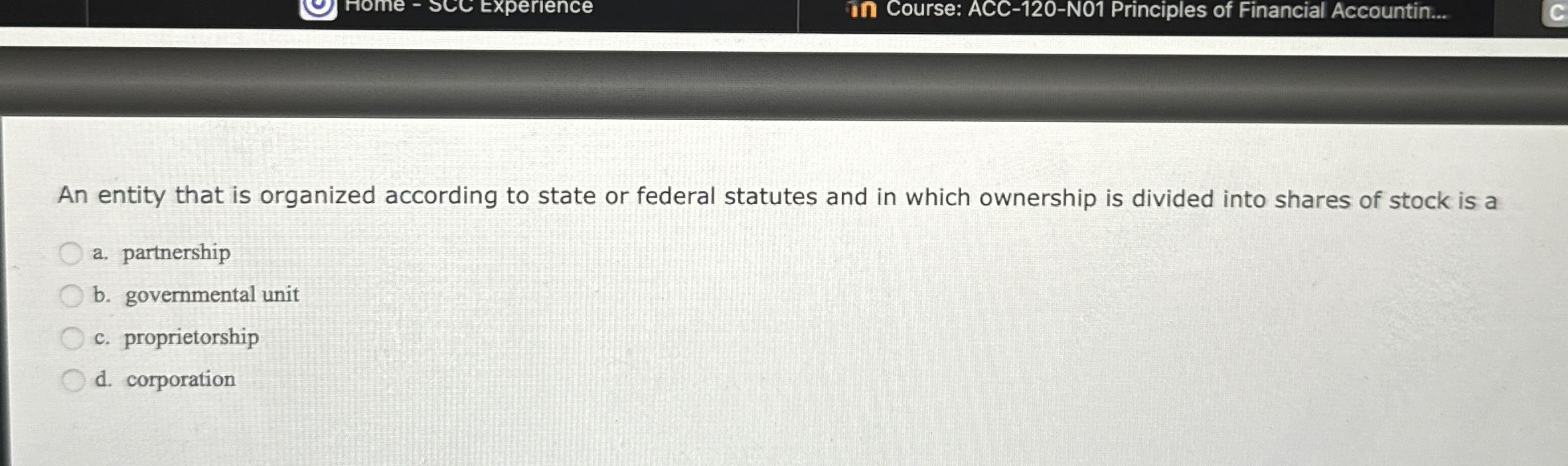 Home - sce Experience Course: ACC - 1 2 0 - N 0 1