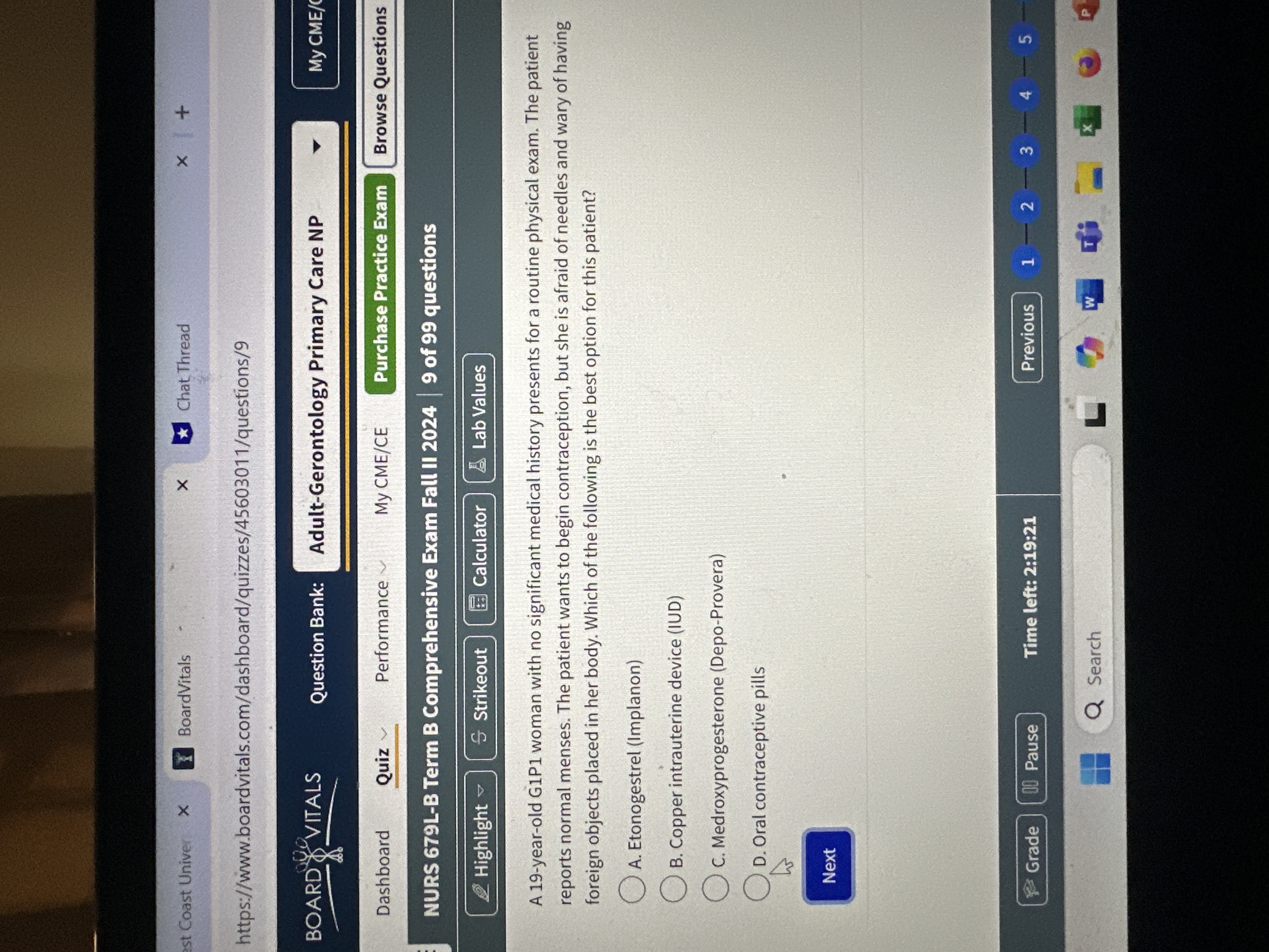 Answer est Coast Univer X BoardVitals X Chat