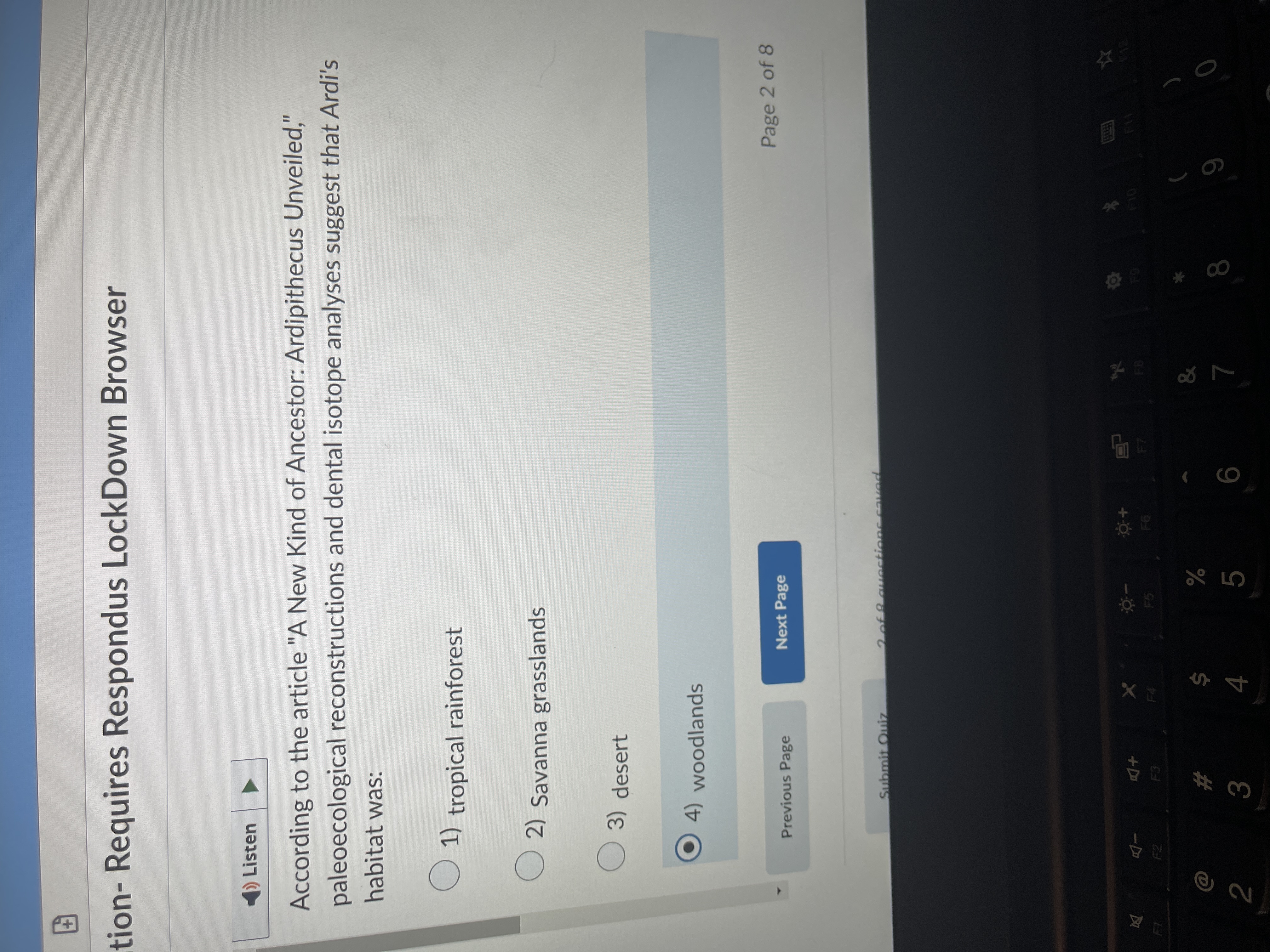 Answer tion- Requires Respondus LockDown Browser