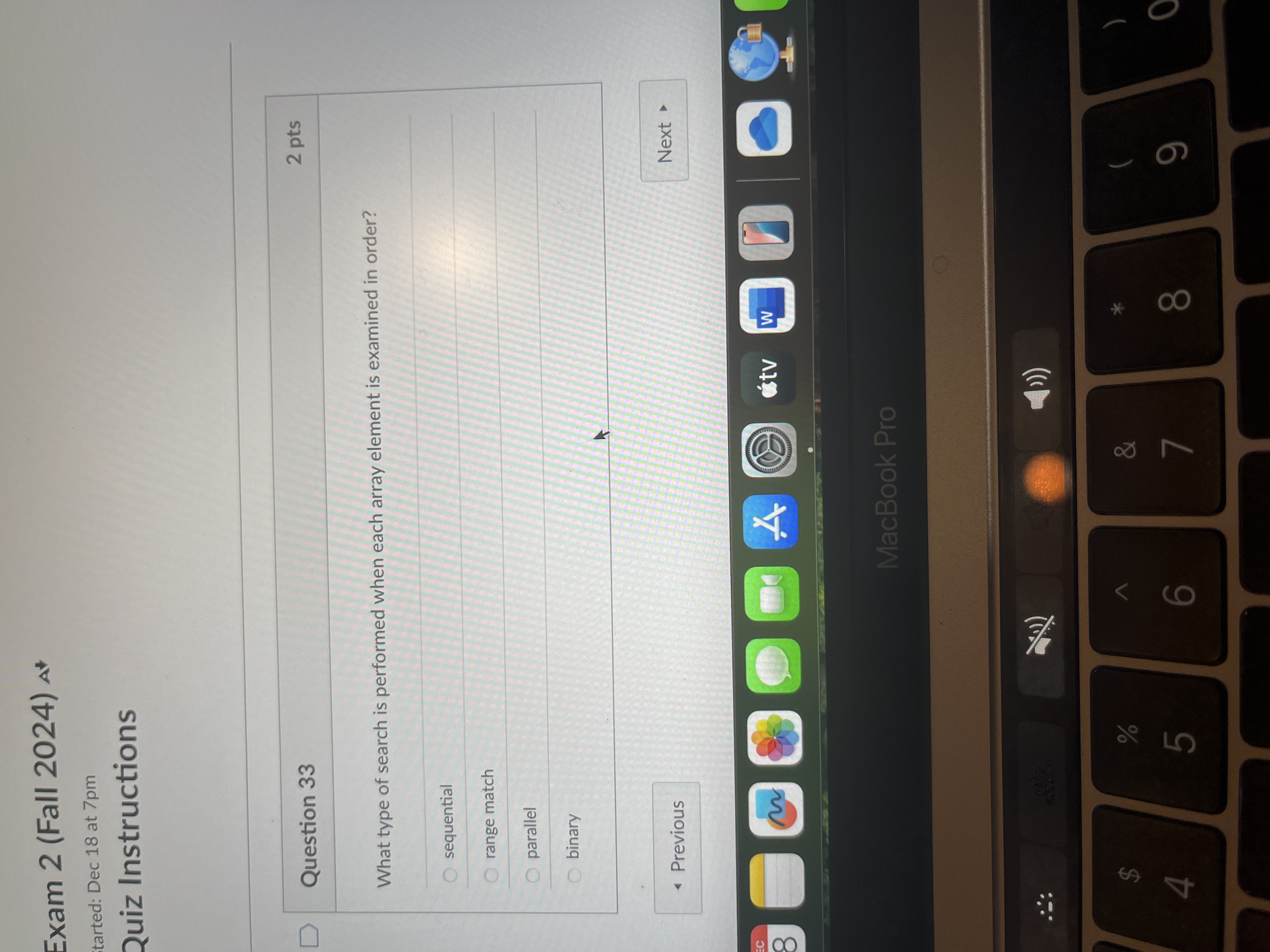 Answer Exam 2 (Fall 2024) At tarted: Dec 18 at