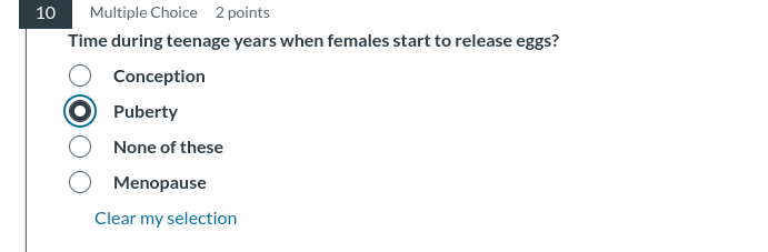 answer Multiple Choice 2 points Time during