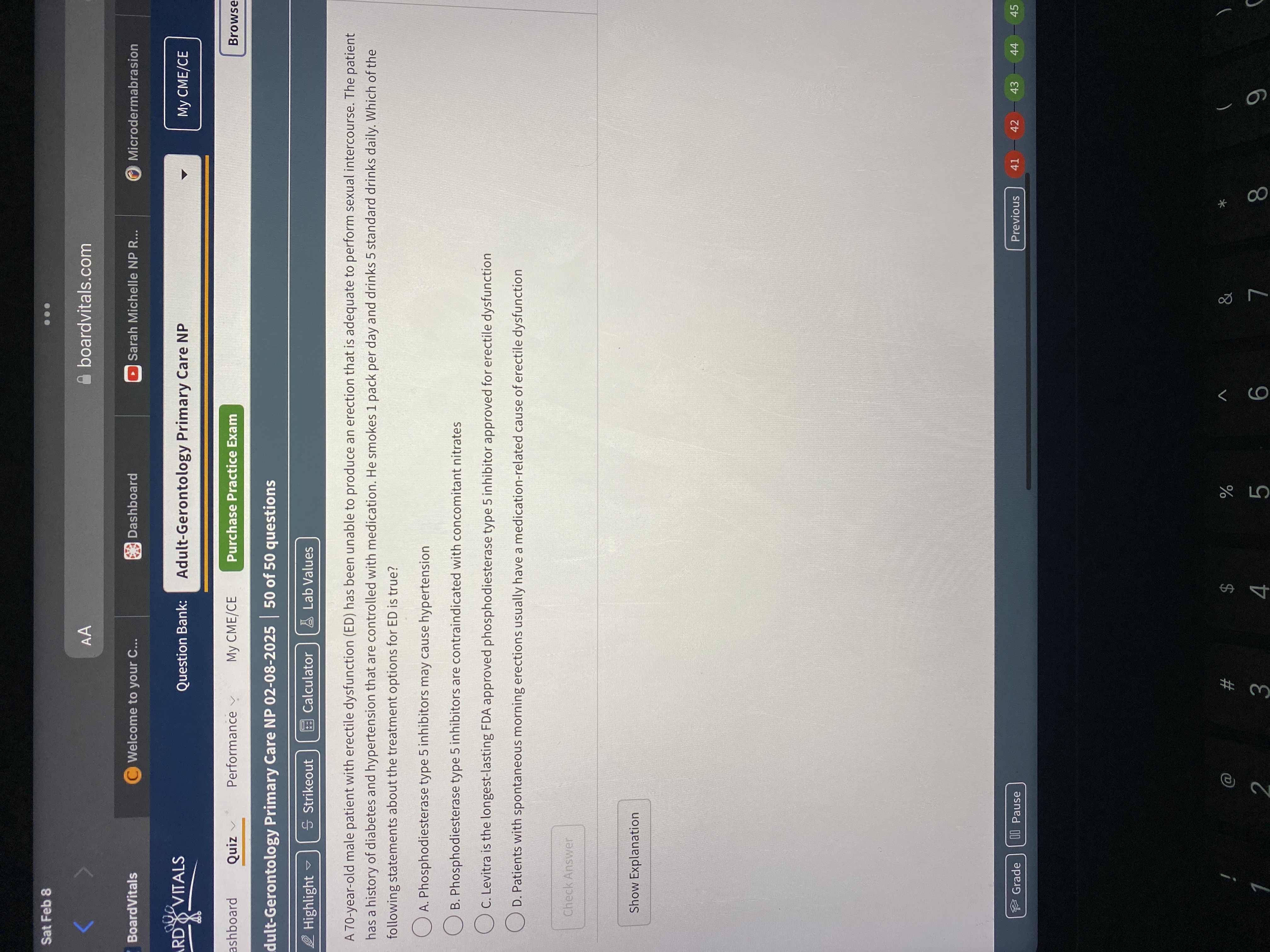 Answer Sat Feb 8 . . . AA boardvitals.com