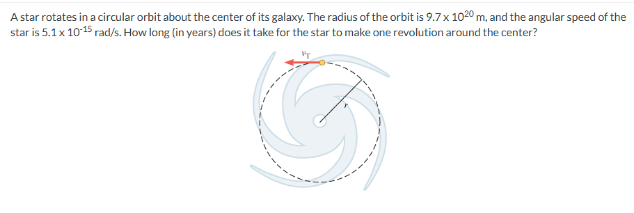 answer A star rotates in a circular orbit about