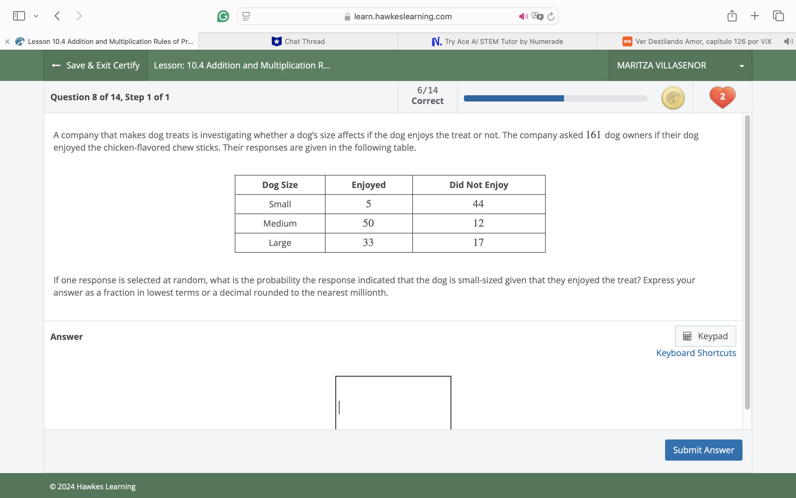 answer O~ < > 0 @ learn.hawkeslearning.com [ DI%