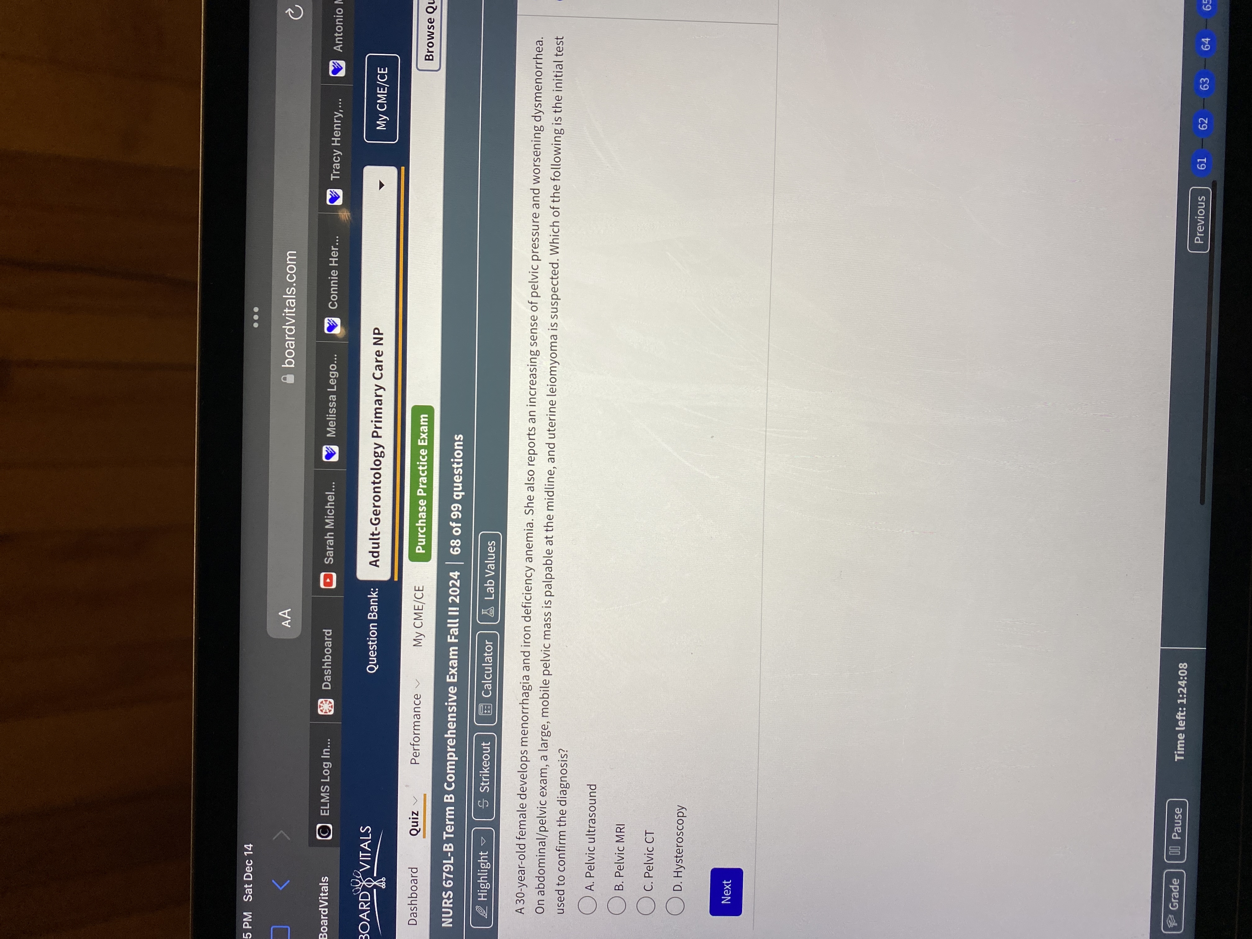 Answer 5 PM Sat Dec 14 . . . AA boardvitals.com C