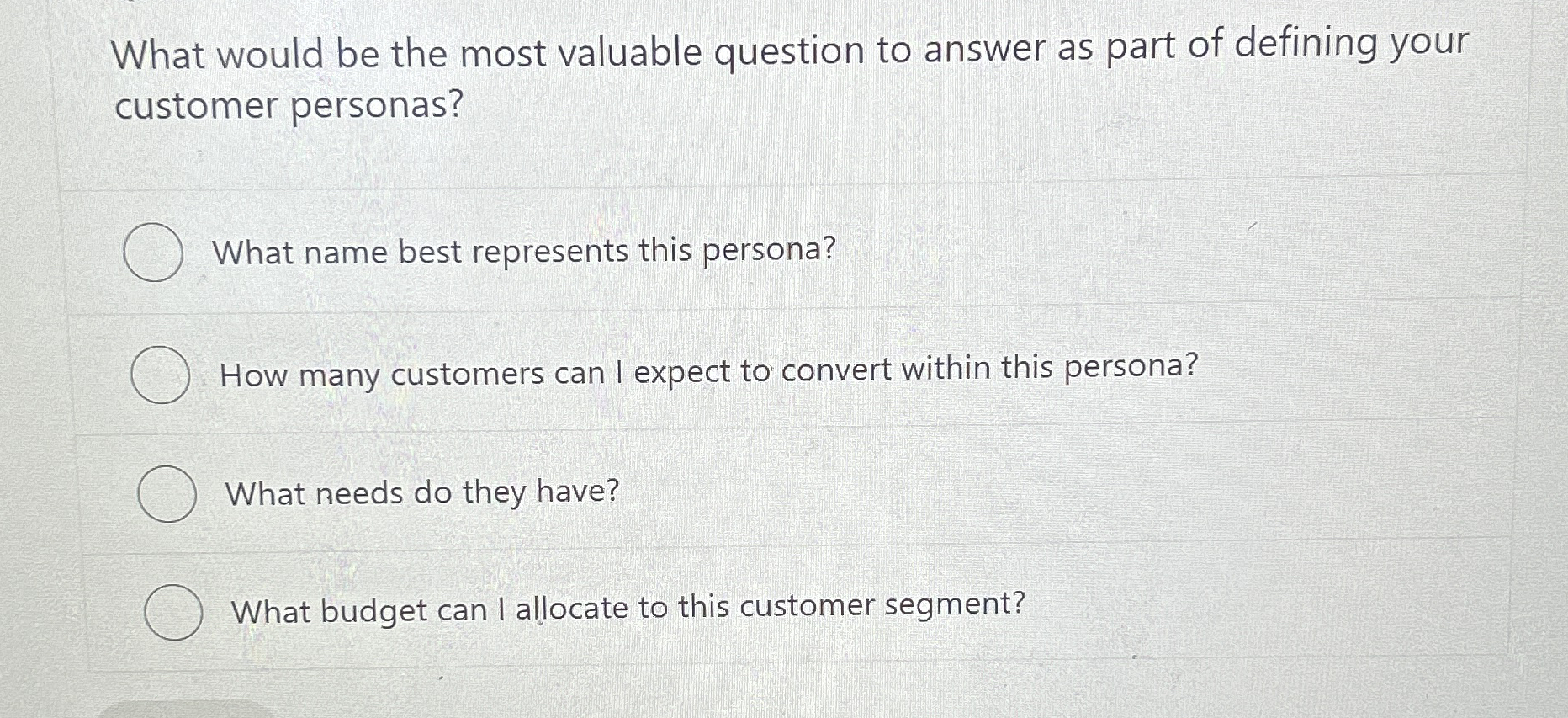 What would be the most valuable question to