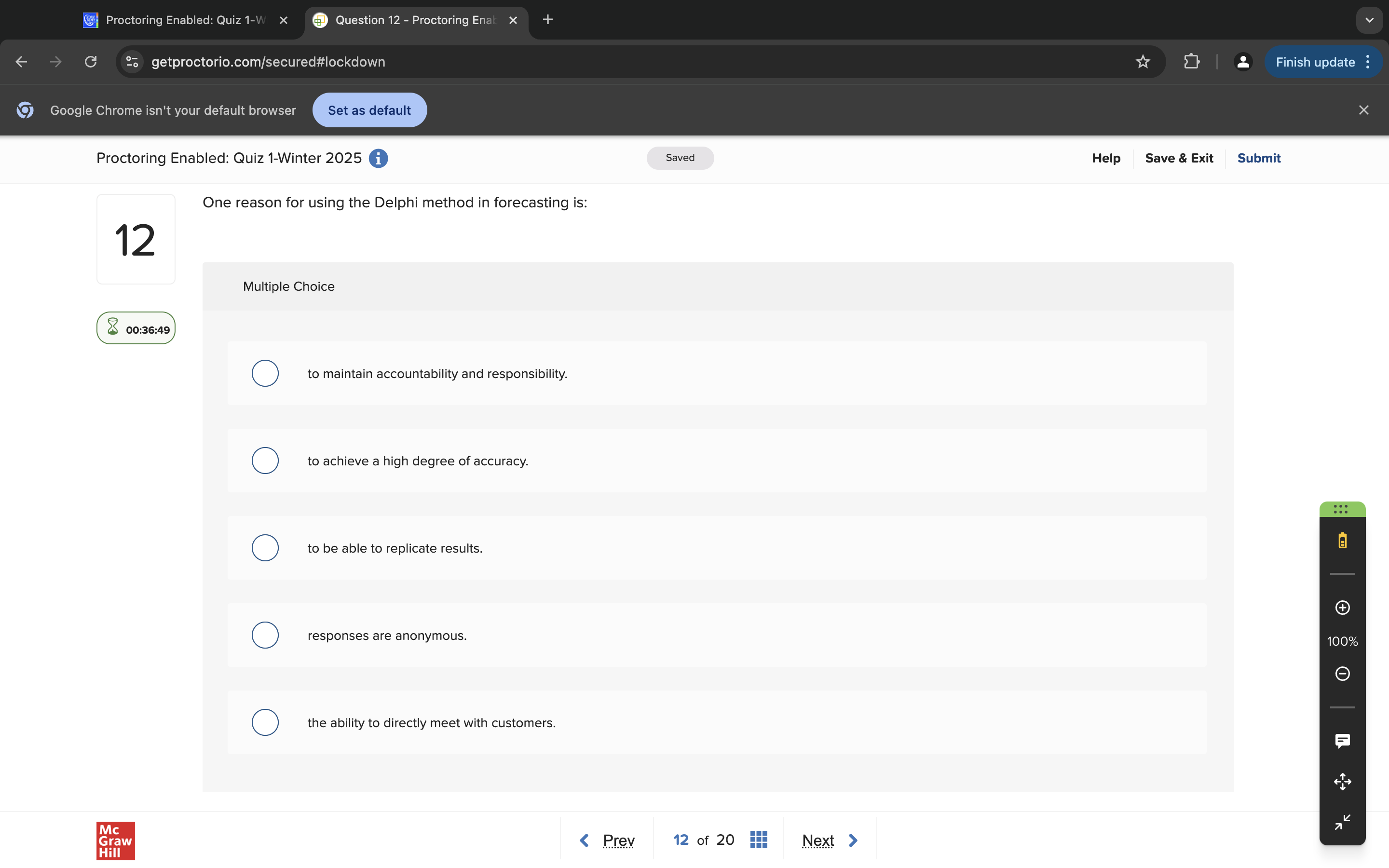 answer cH] Proctoring Enabled: Quiz 1- be e