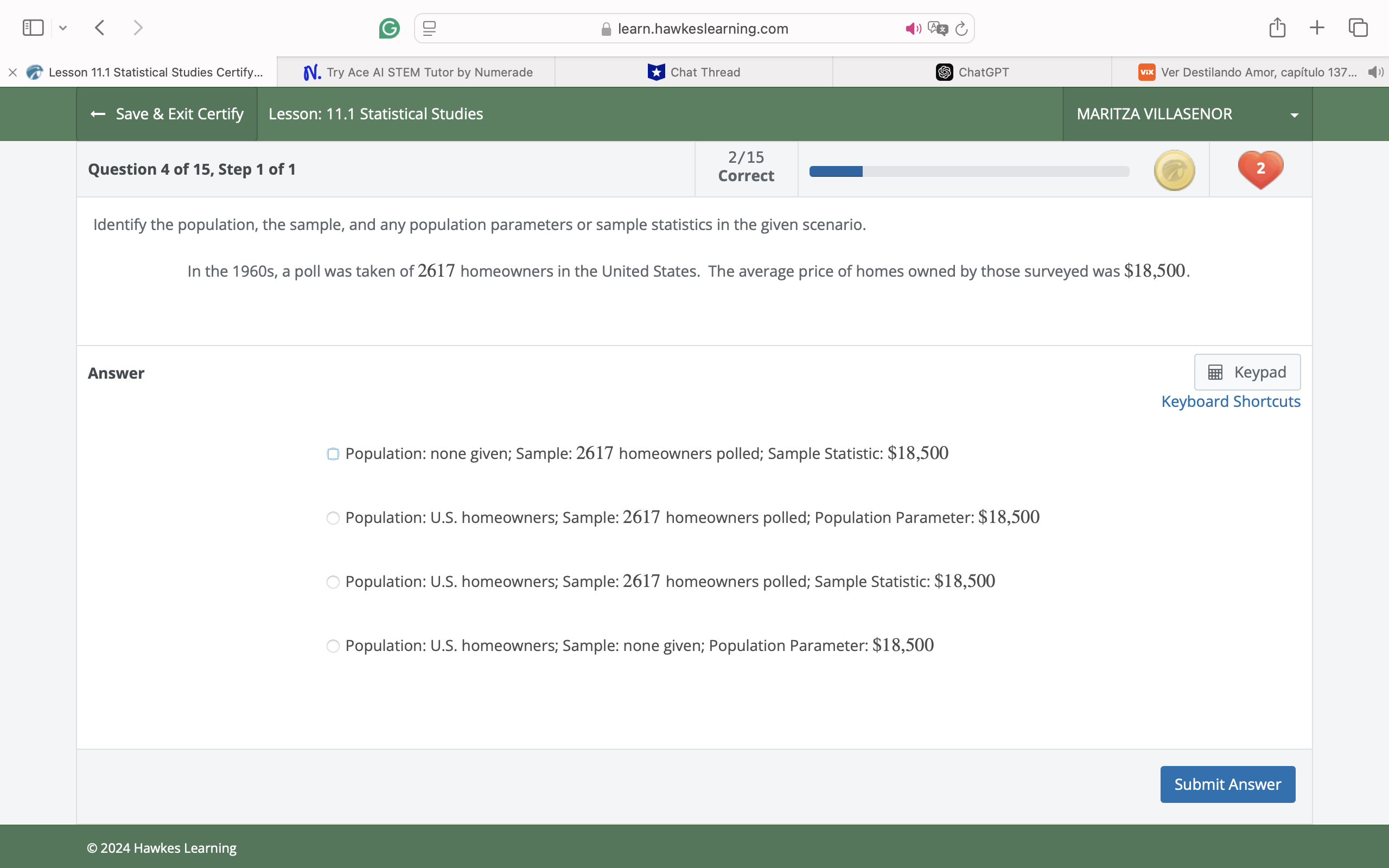 answer My < > = @ learn.hawkeslearning.com 0 h +