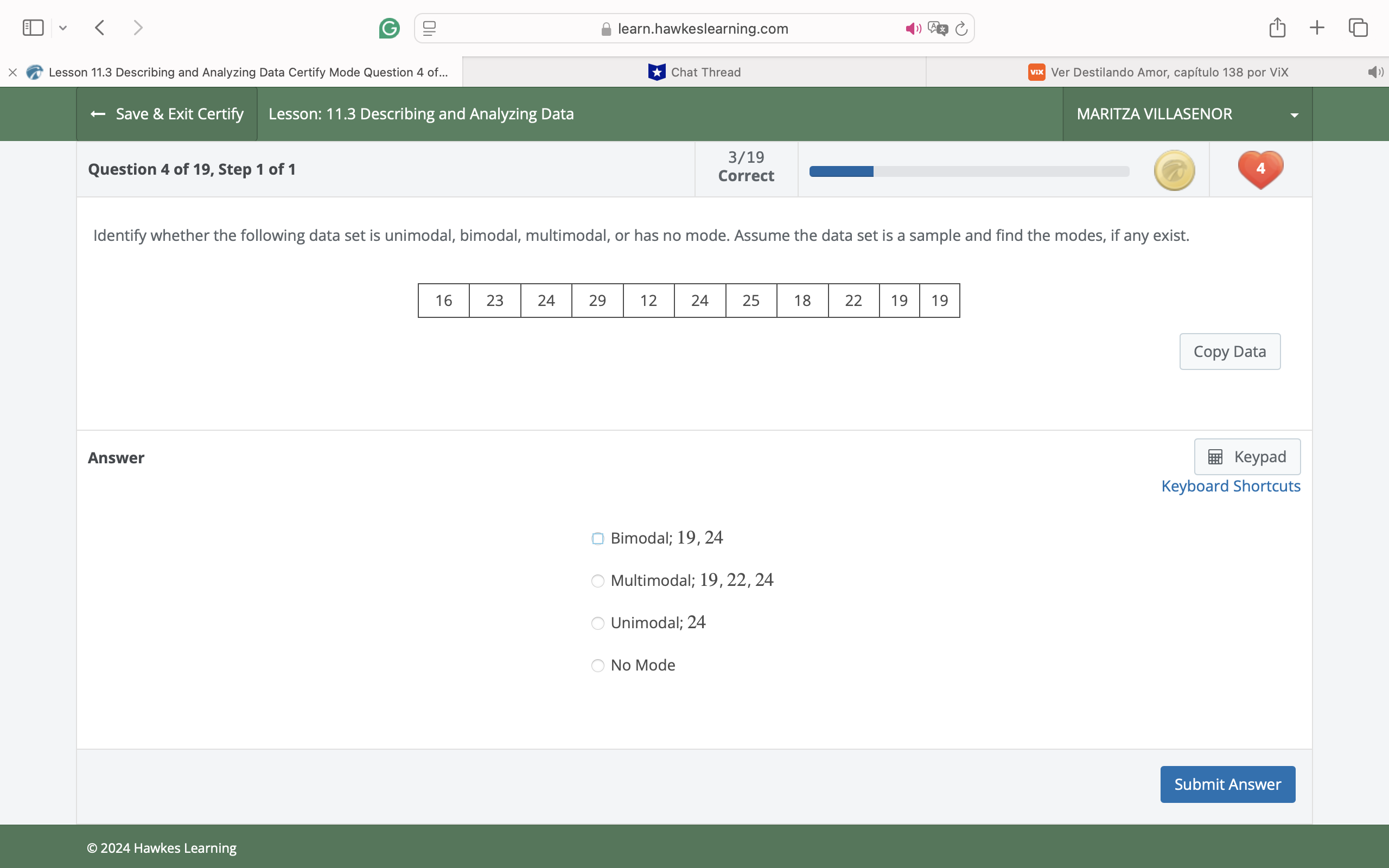 anwer E v G learn.hawkeslearning.com + X Lesson