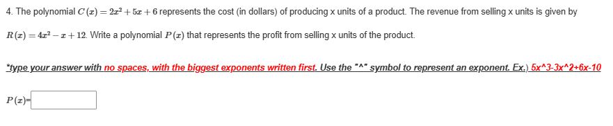 answer 4. The polynomial C (rx) = 227 + 52+ 6G