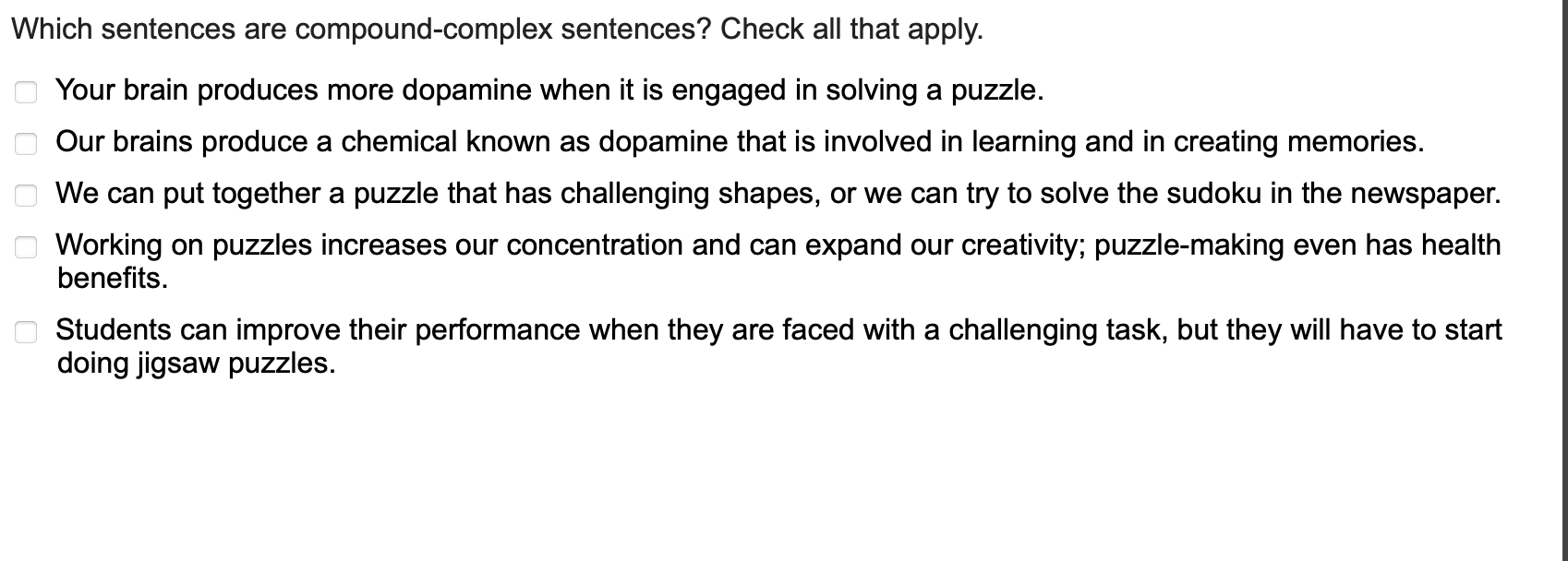 Answer Which sentences are compound-complex
