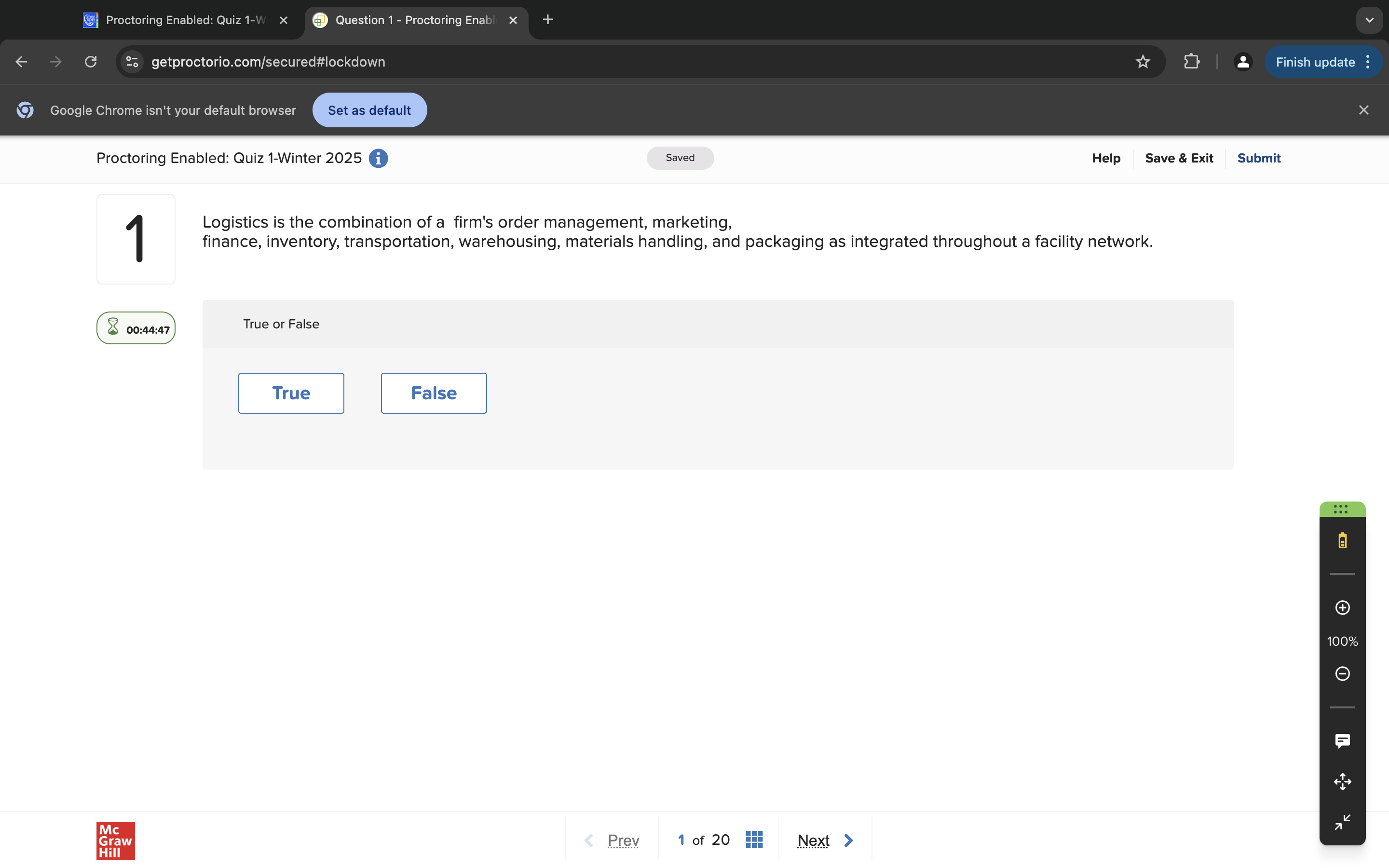 answer cH] Proctoring Enabled: Quiz 1- be 8