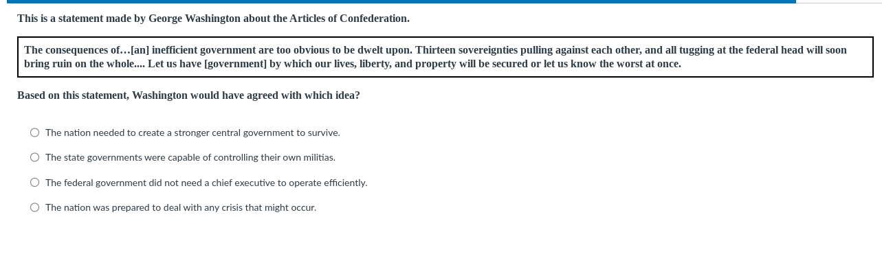 answer This is a statement made by George