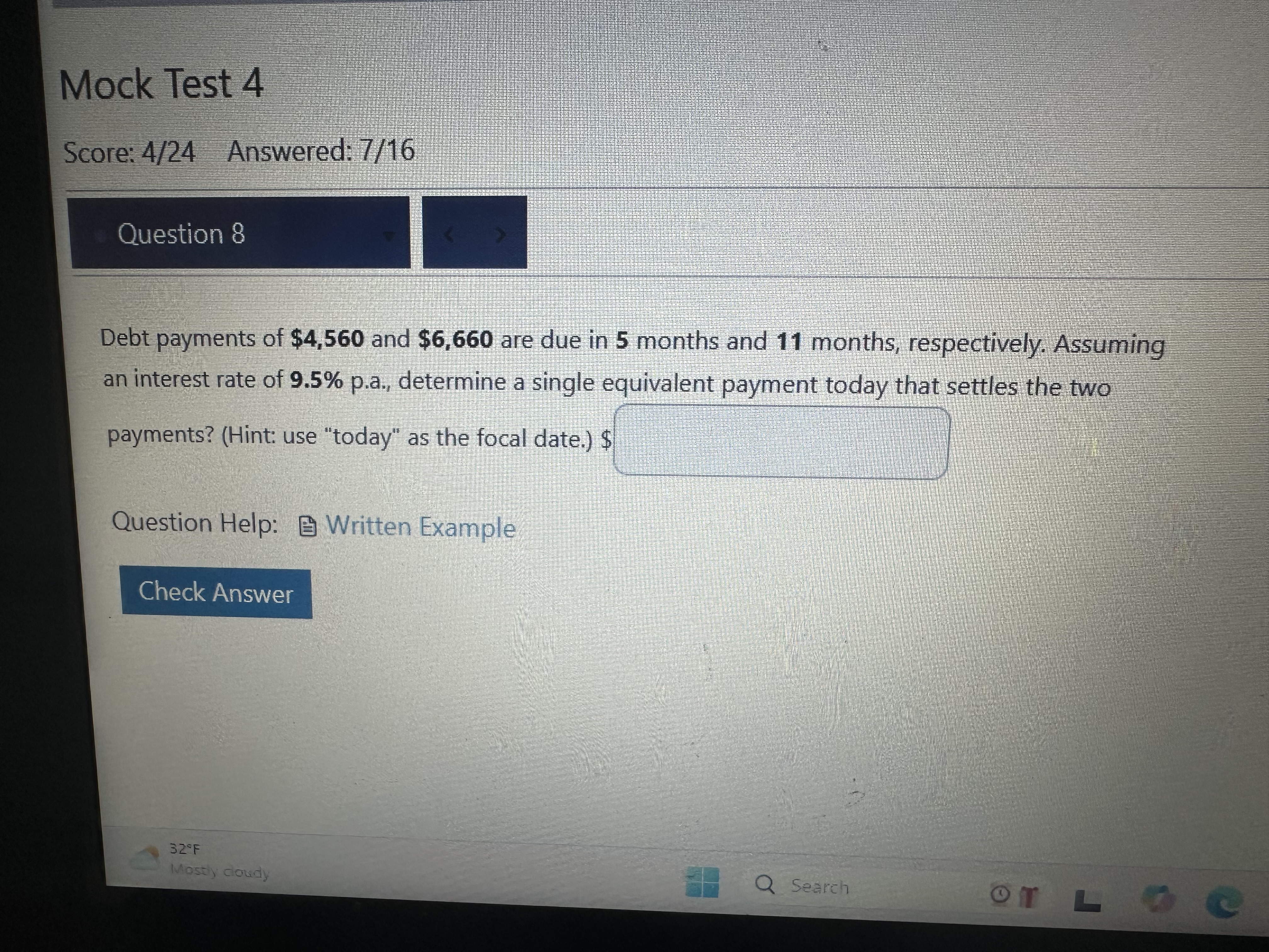 Answer Mock Test 4 Score: 4/24 Answered: 7/16