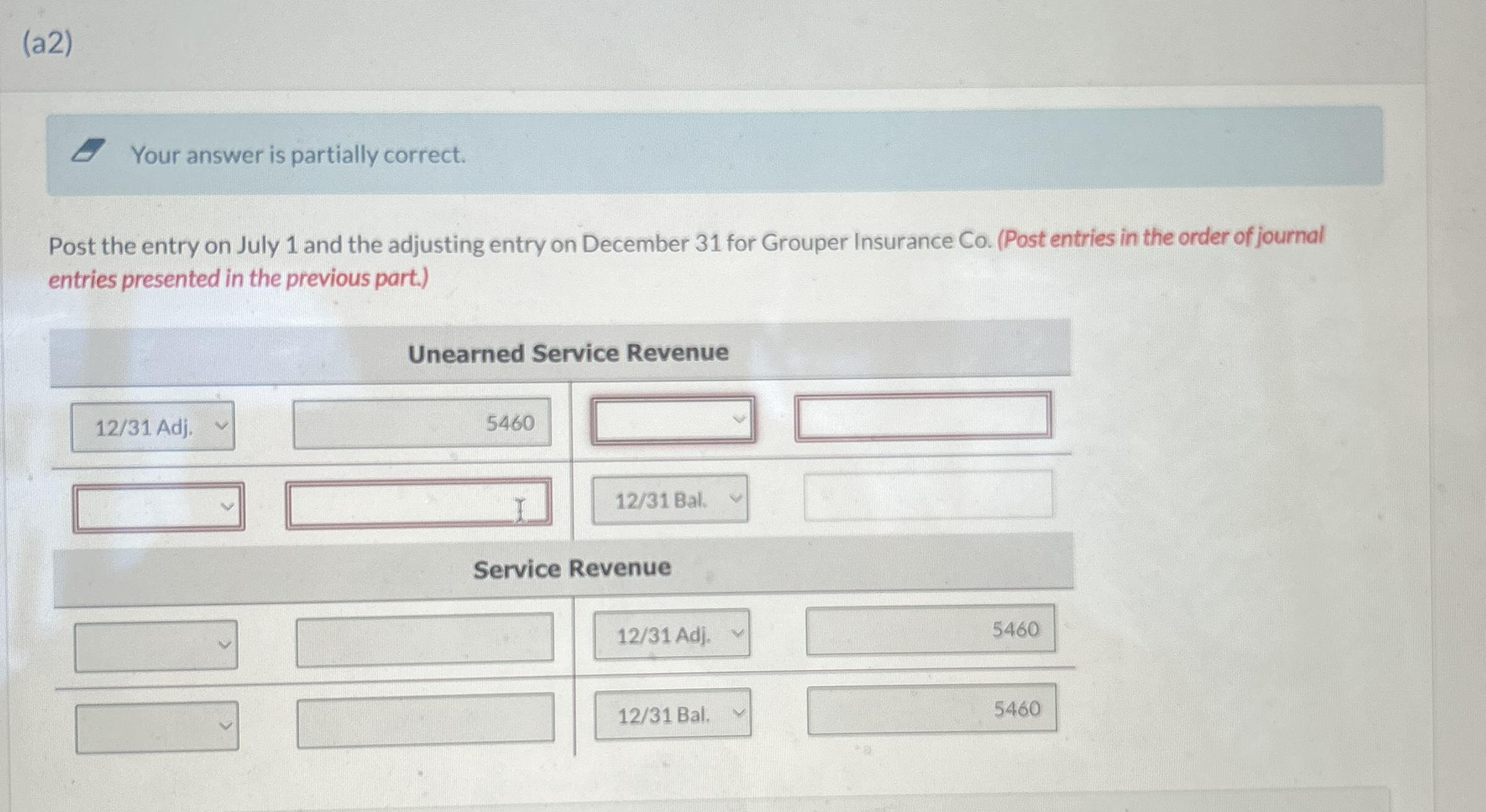 ( a 2 ) Your answer is partially correct. Post