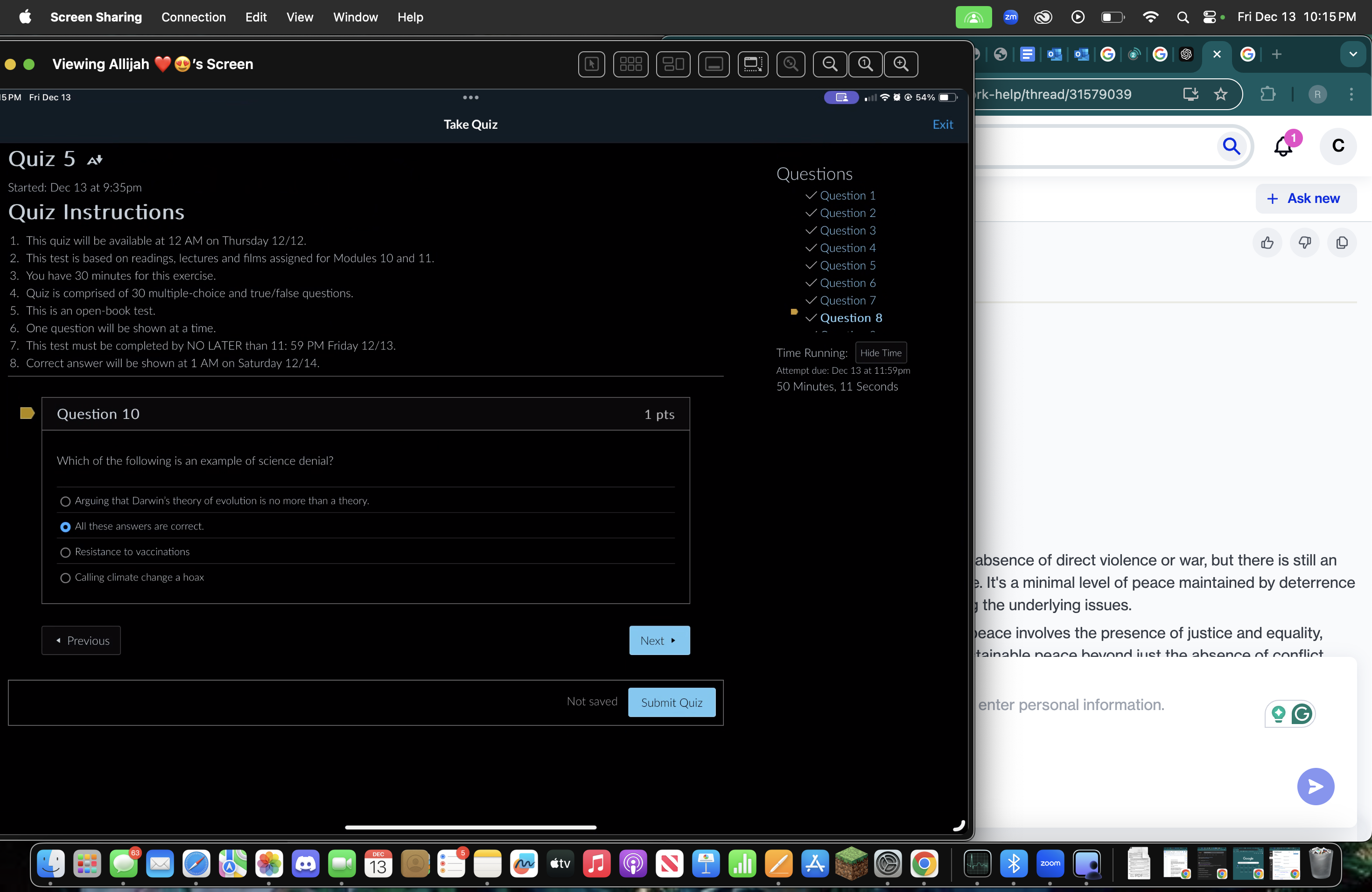 Answer Screen Sharing Connection Edit View Window