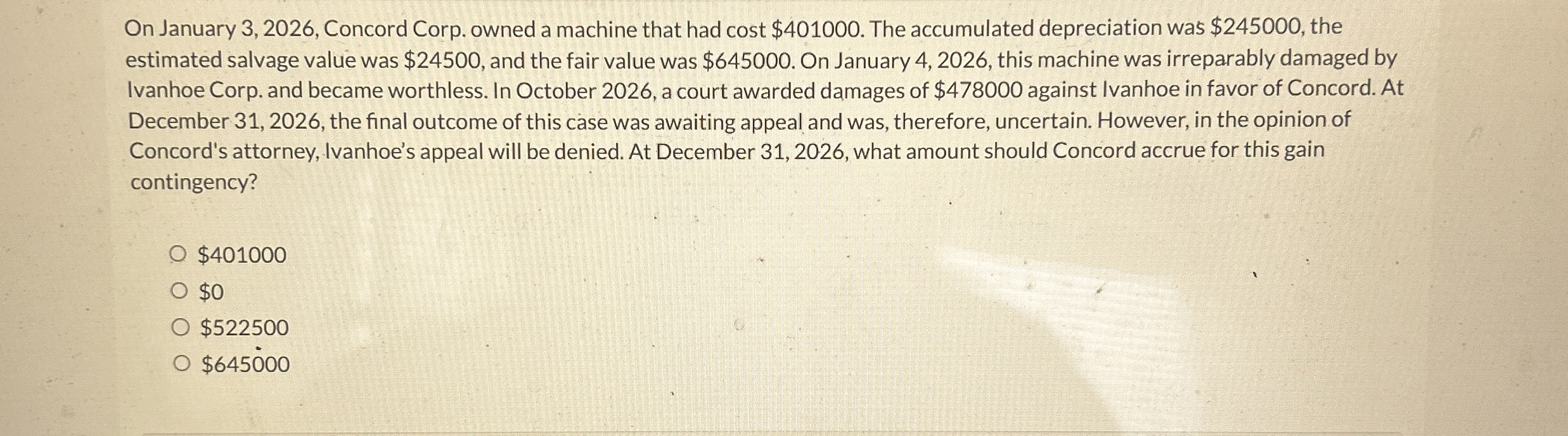 On January 3 , 2 0 2 6 , Concord Corp. owned a