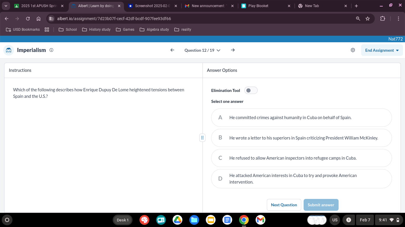 answer 2025 1st APUSH Sprin > Albert | Learn by