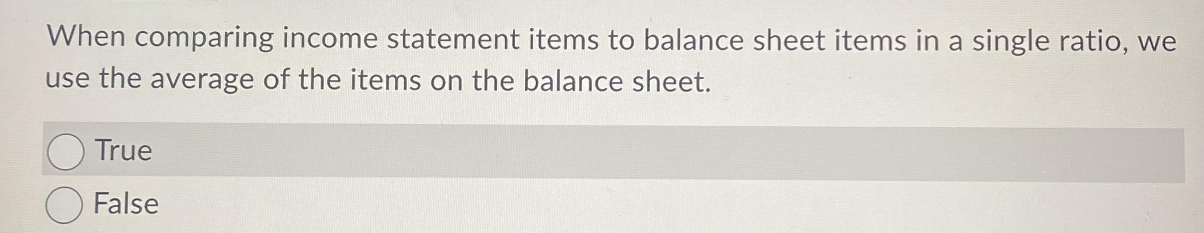 When comparing income statement items to balance