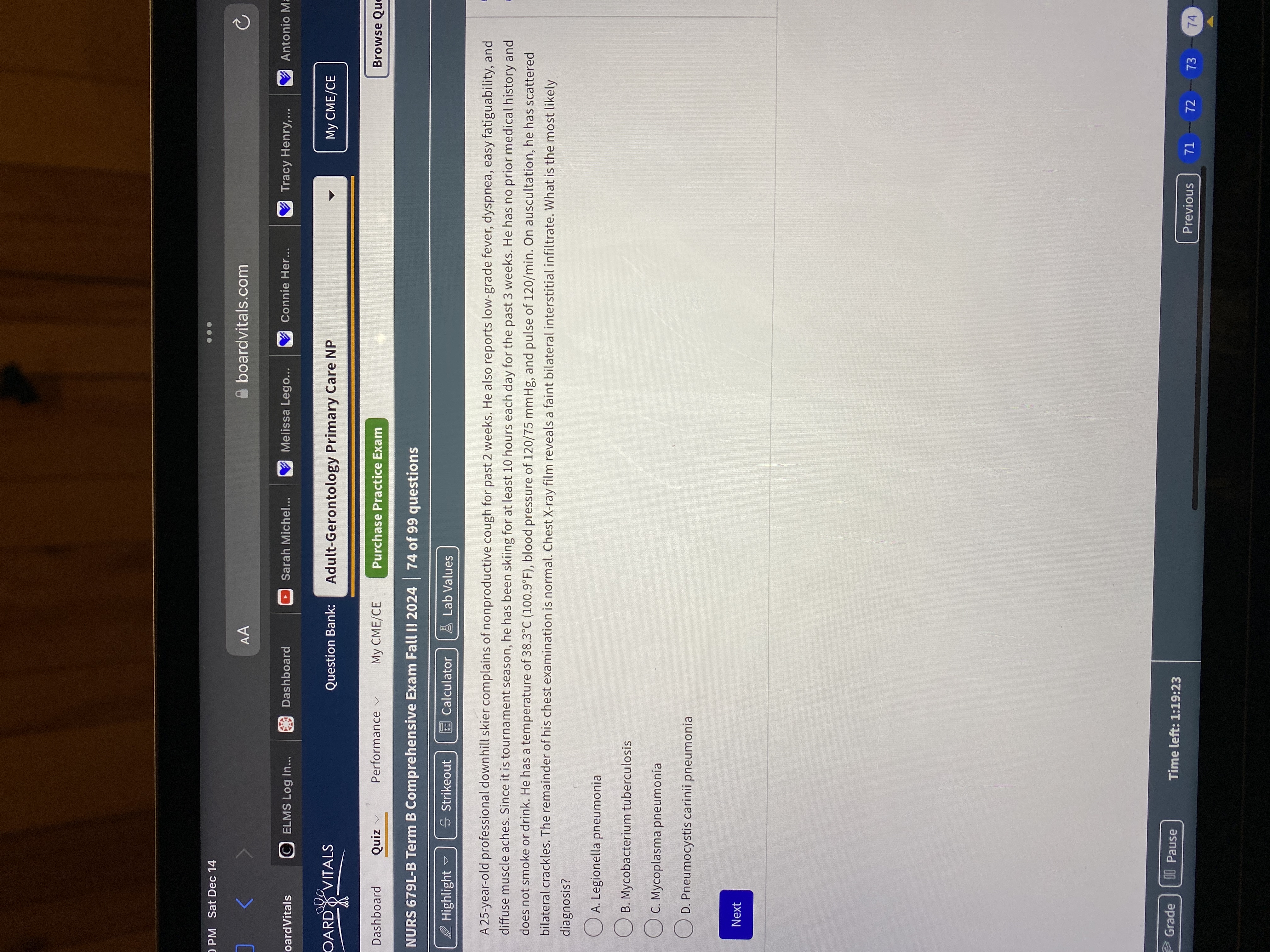 Answer PM Sat Dec 14 . . . AA boardvitals.com C